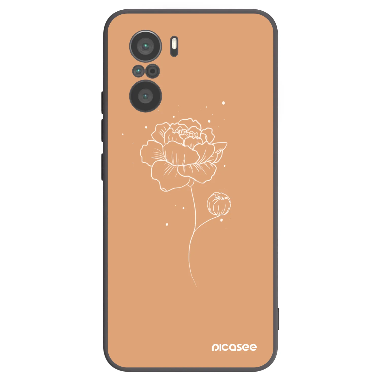 Picasee silikonski črni ovitek za Xiaomi Poco F3 - Peonies