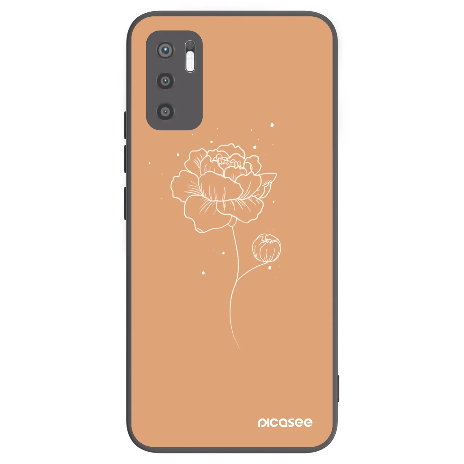 Picasee silikonski črni ovitek za Xiaomi Redmi Note 10 5G - Peonies