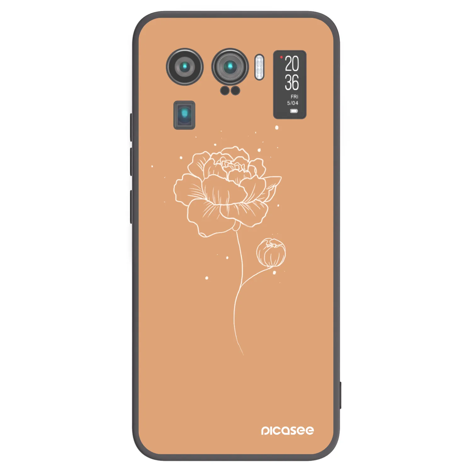 Picasee silikonski črni ovitek za Xiaomi Mi 11 Ultra - Peonies
