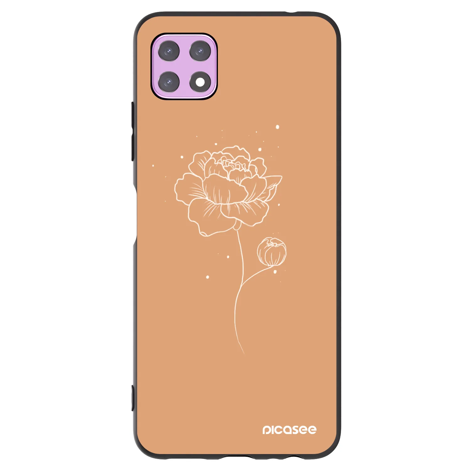 Picasee silikonski črni ovitek za Samsung Galaxy A22 A226B 5G - Peonies