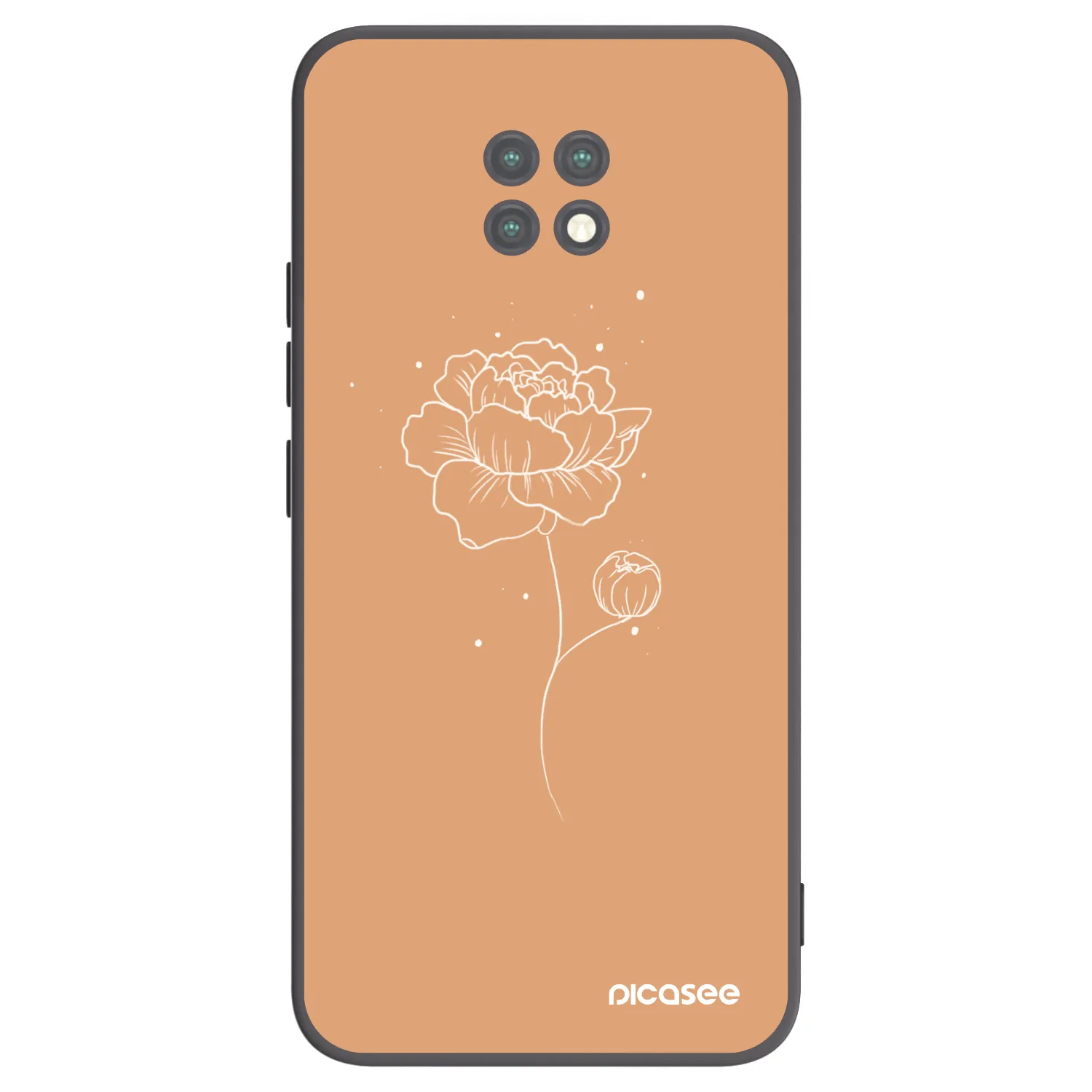 Picasee silikonski črni ovitek za Xiaomi Redmi Note 9T - Peonies