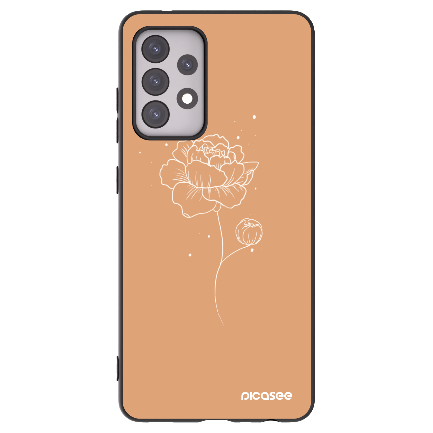 Picasee silikonski črni ovitek za Samsung Galaxy A52s 5G A528B - Peonies