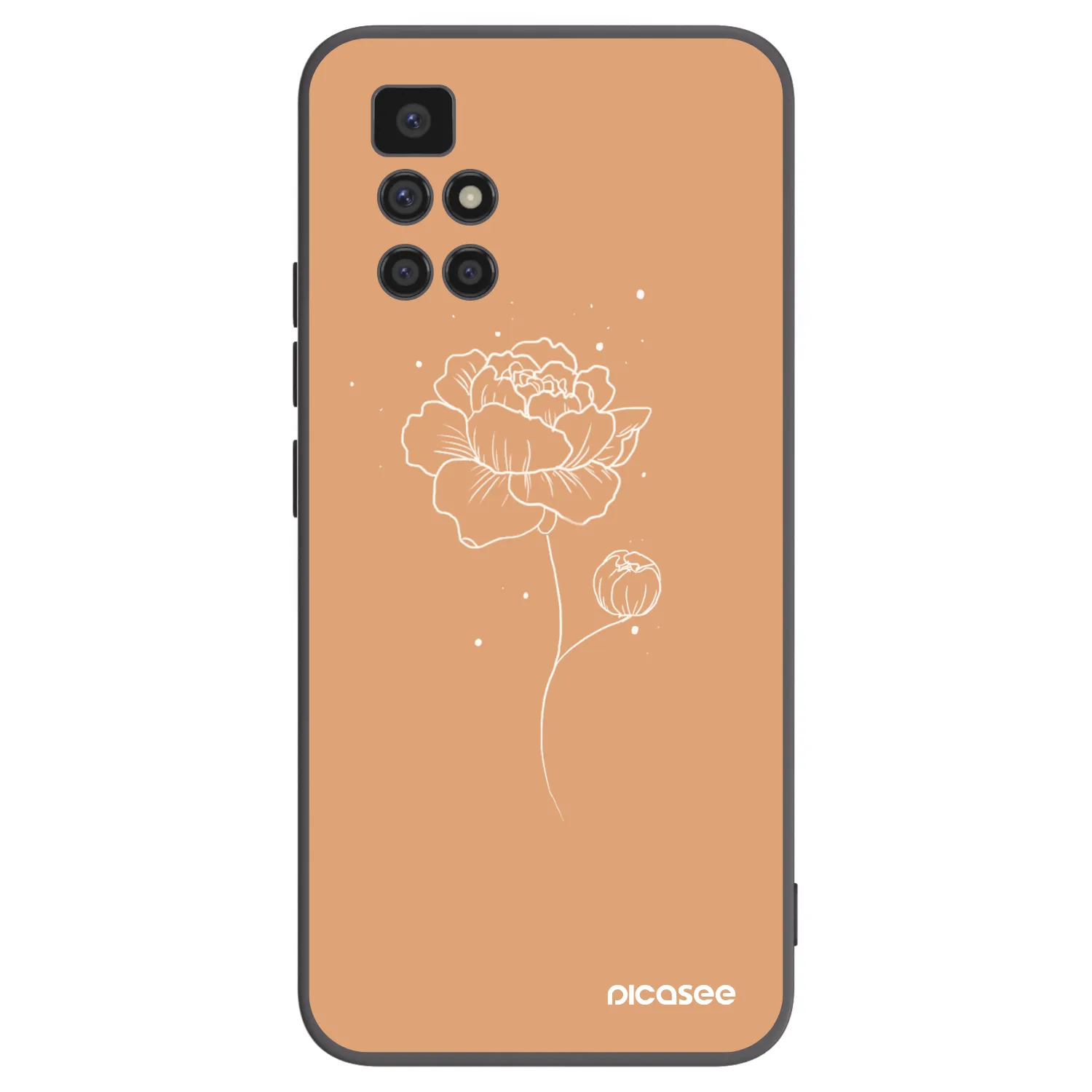 Picasee silikonski črni ovitek za Xiaomi Redmi 10 - Peonies