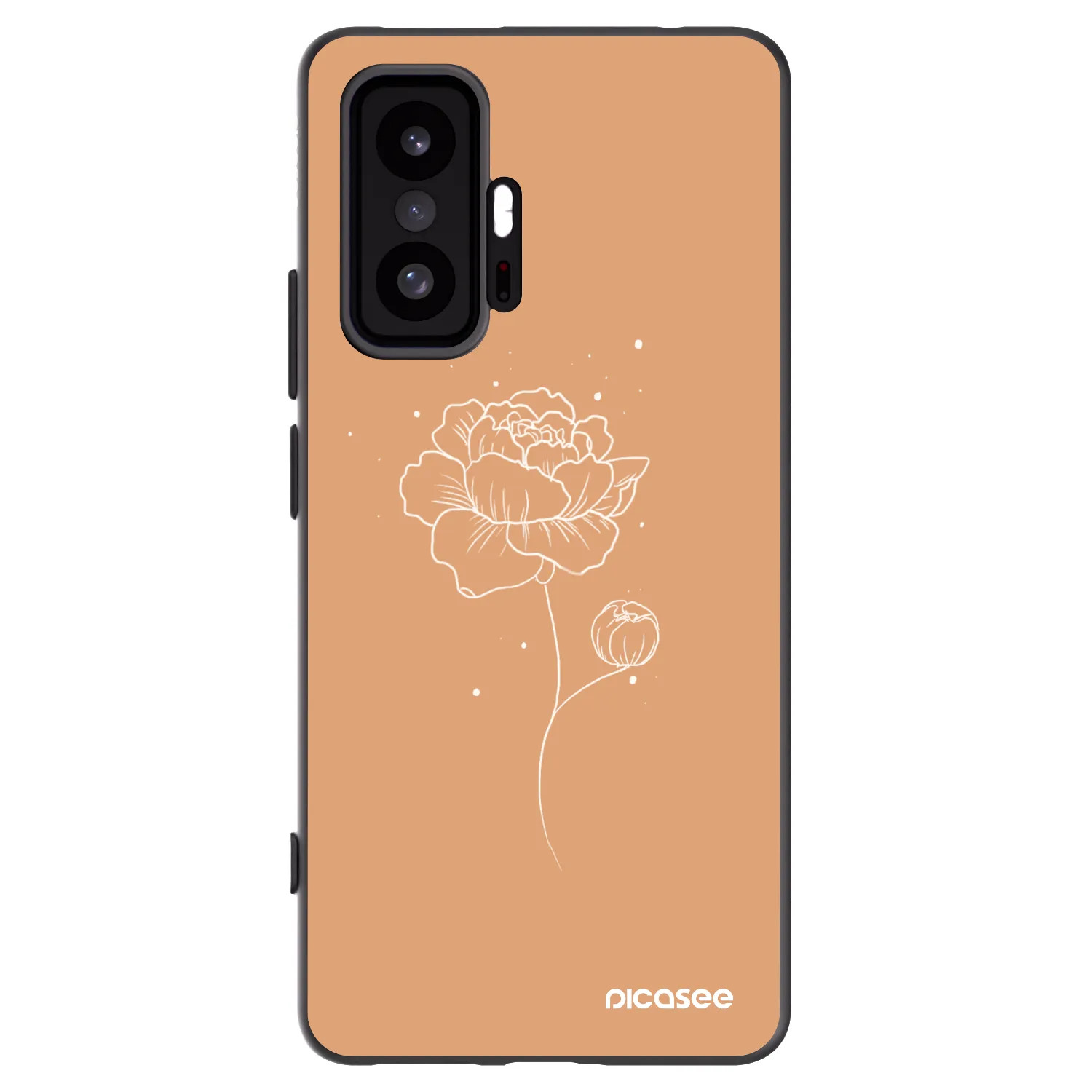 Picasee silikonski črni ovitek za Xiaomi 11T Pro - Peonies