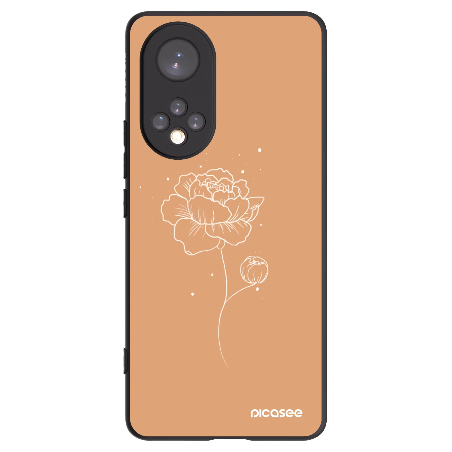 Picasee silikonski črni ovitek za Honor 50 5G - Peonies
