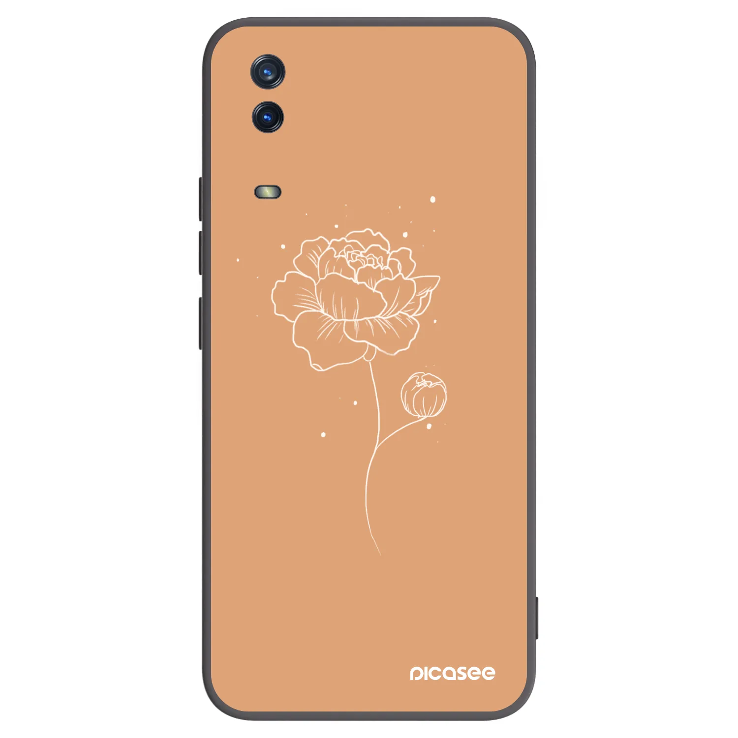 Picasee silikonski črni ovitek za Vivo Y11s - Peonies