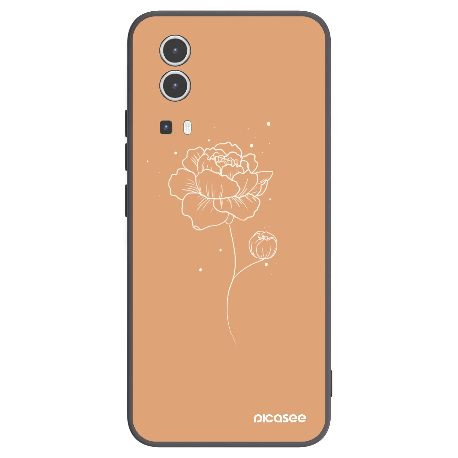 Picasee silikonski črni ovitek za Vivo Y72 5G - Peonies