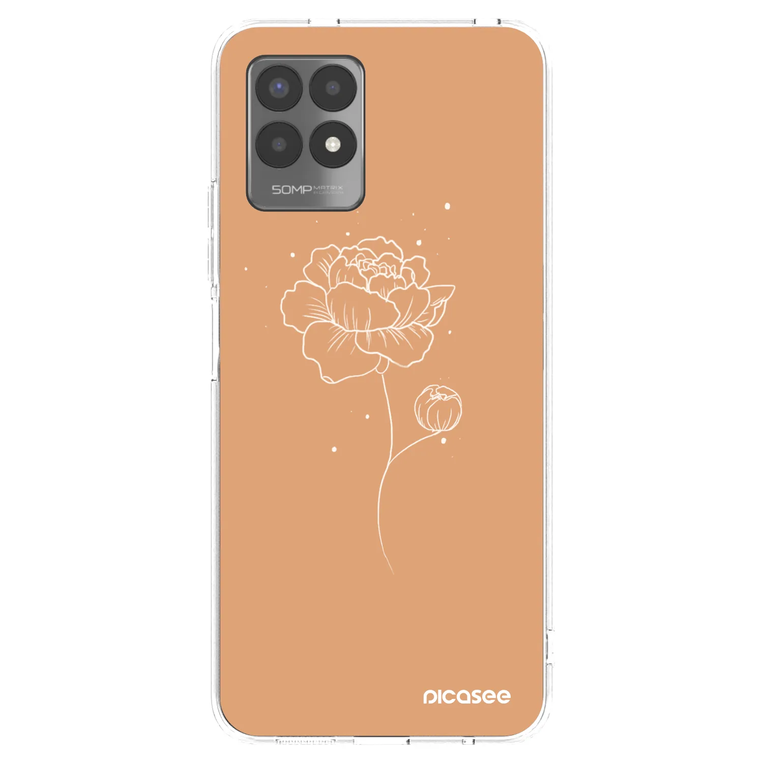 Picasee silikonski prozorni ovitek za Realme 8i - Peonies