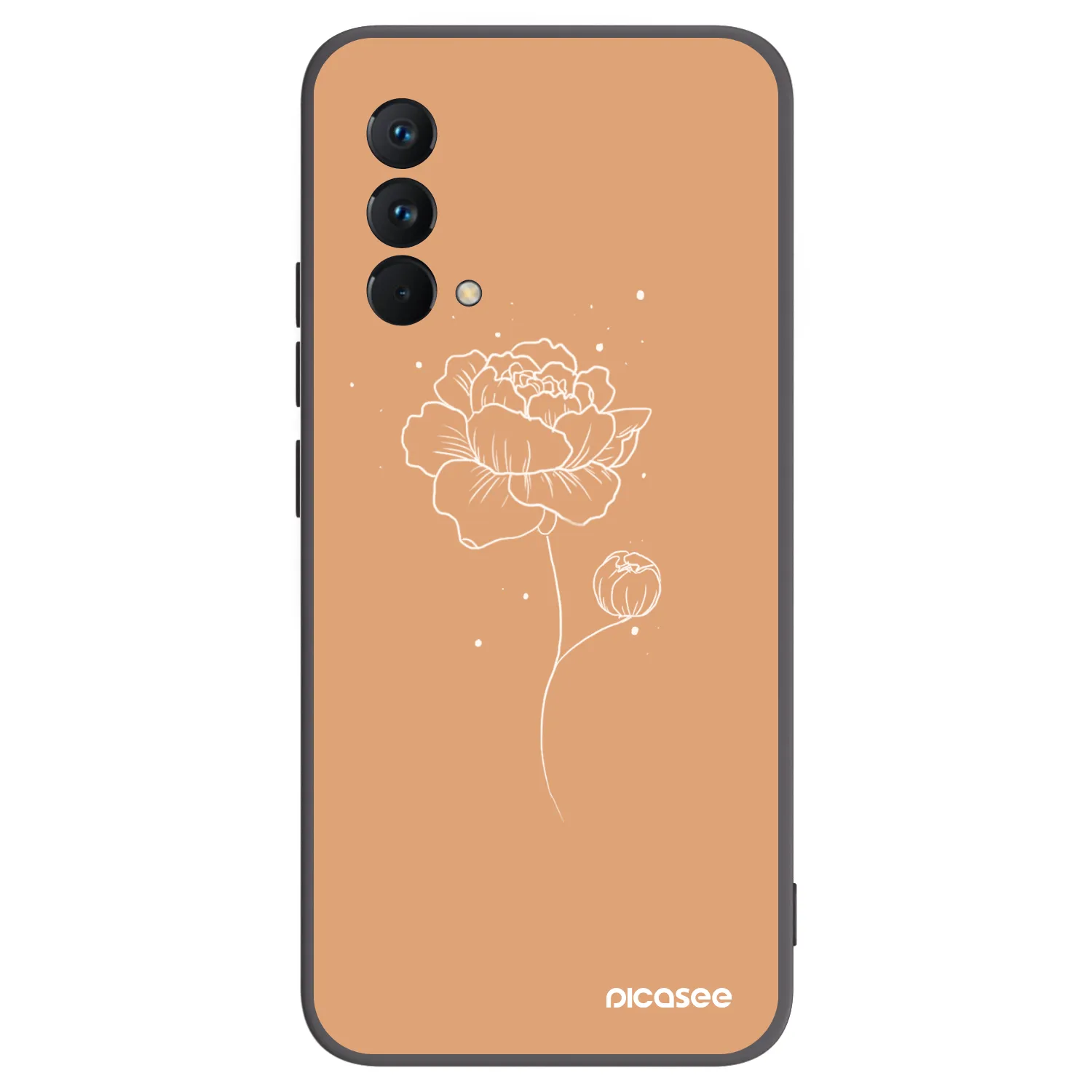 Picasee silikonski črni ovitek za Realme GT Master Edition 5G - Peonies