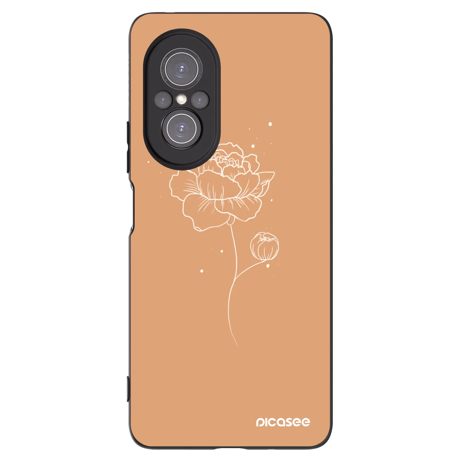 Picasee silikonski črni ovitek za Huawei Nova 9 SE - Peonies