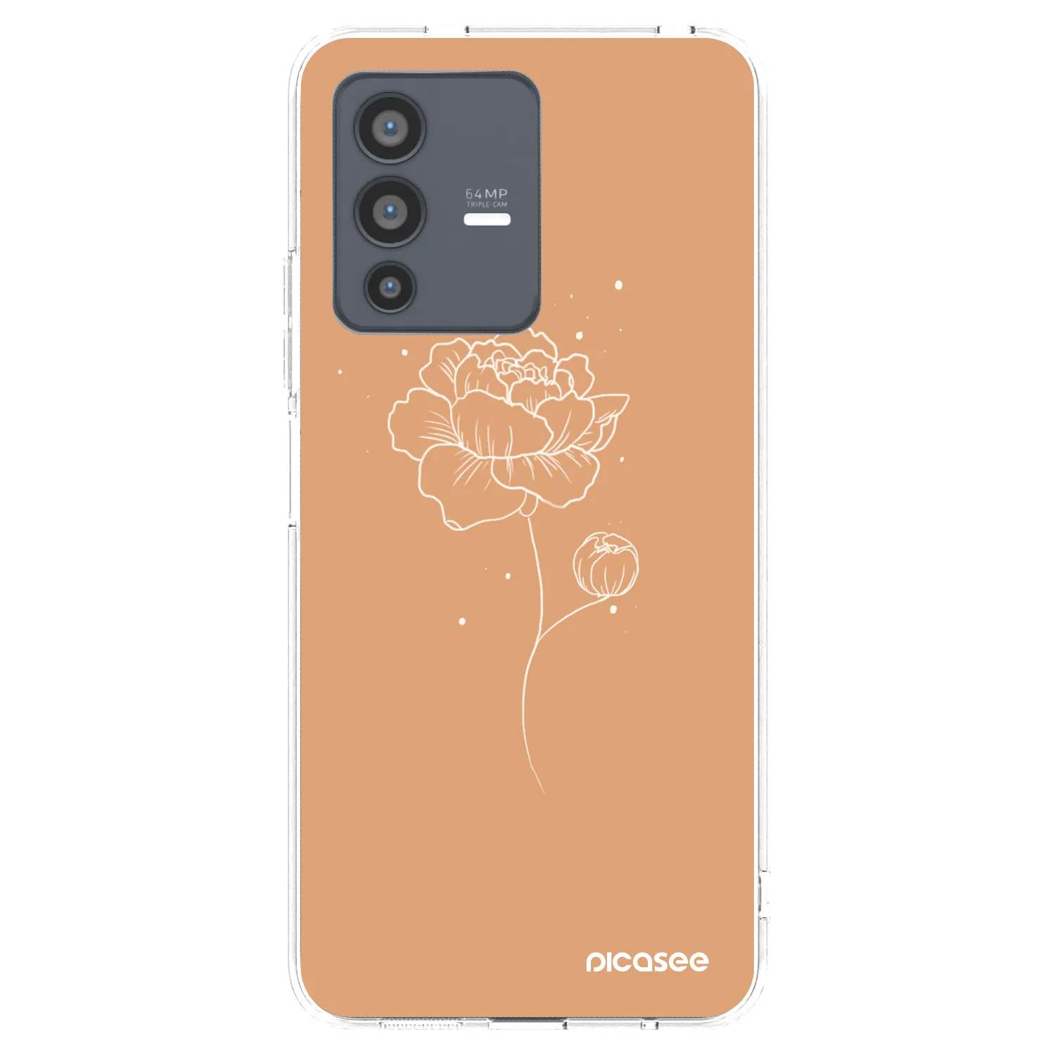 Picasee silikonski prozorni ovitek za Vivo V23 5G - Peonies