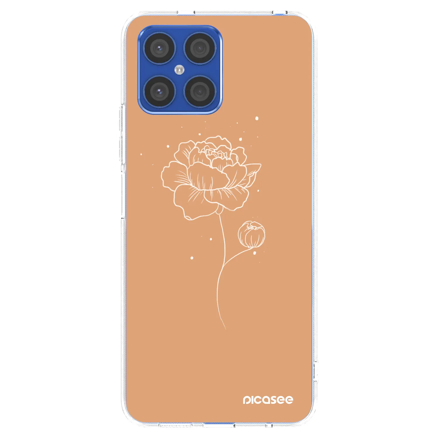 Picasee silikonski prozorni ovitek za Honor X8 4G - Peonies