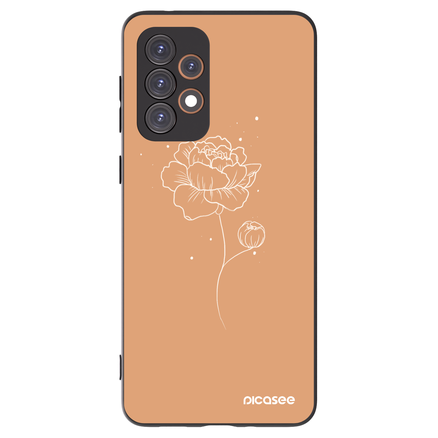 Picasee silikonski črni ovitek za Samsung Galaxy A33 5G A336 - Peonies