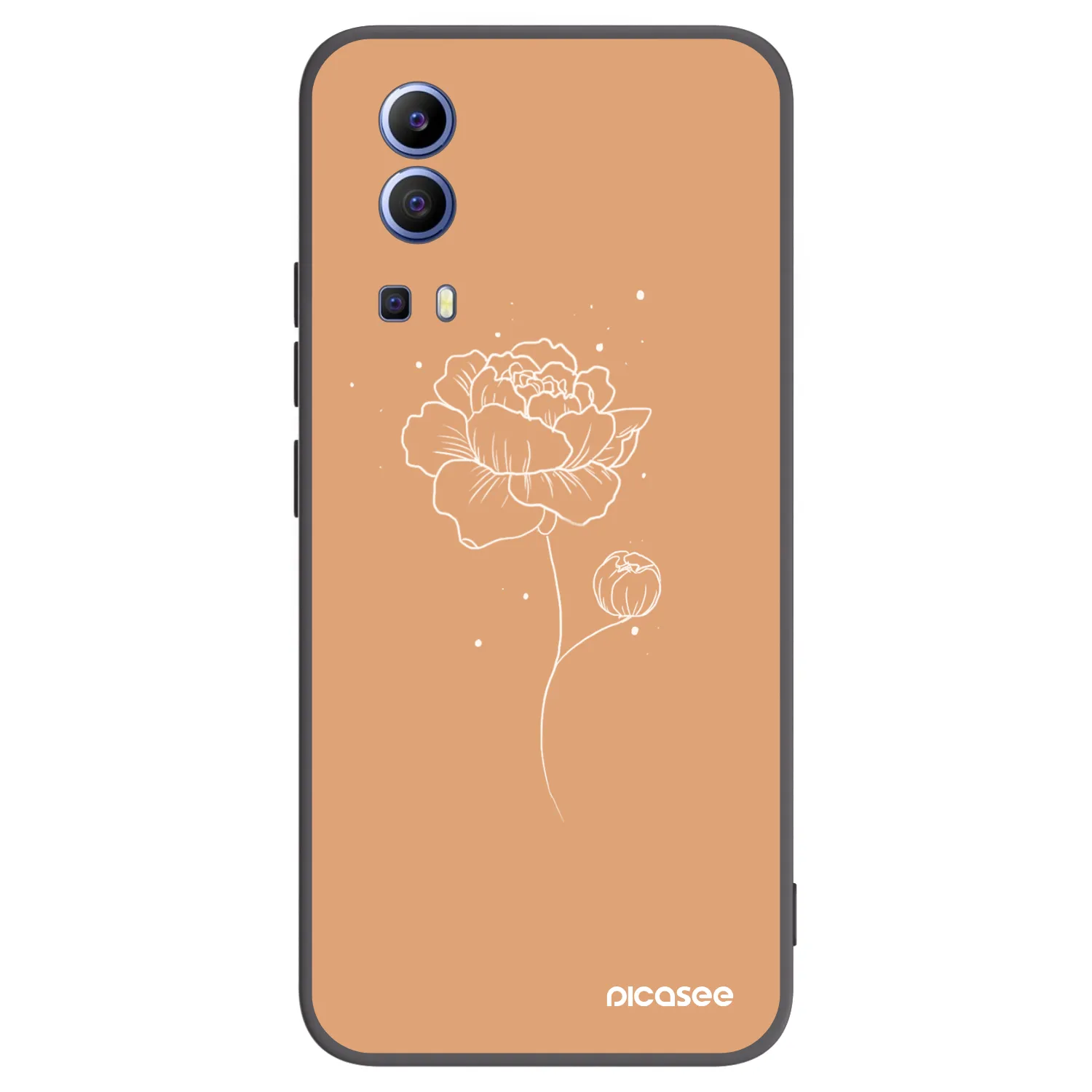 Picasee silikonski črni ovitek za Vivo Y52 5G - Peonies