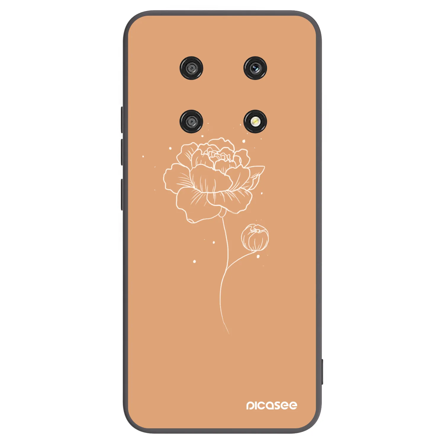Picasee silikonski črni ovitek za Honor Magic4 Lite 5G - Peonies