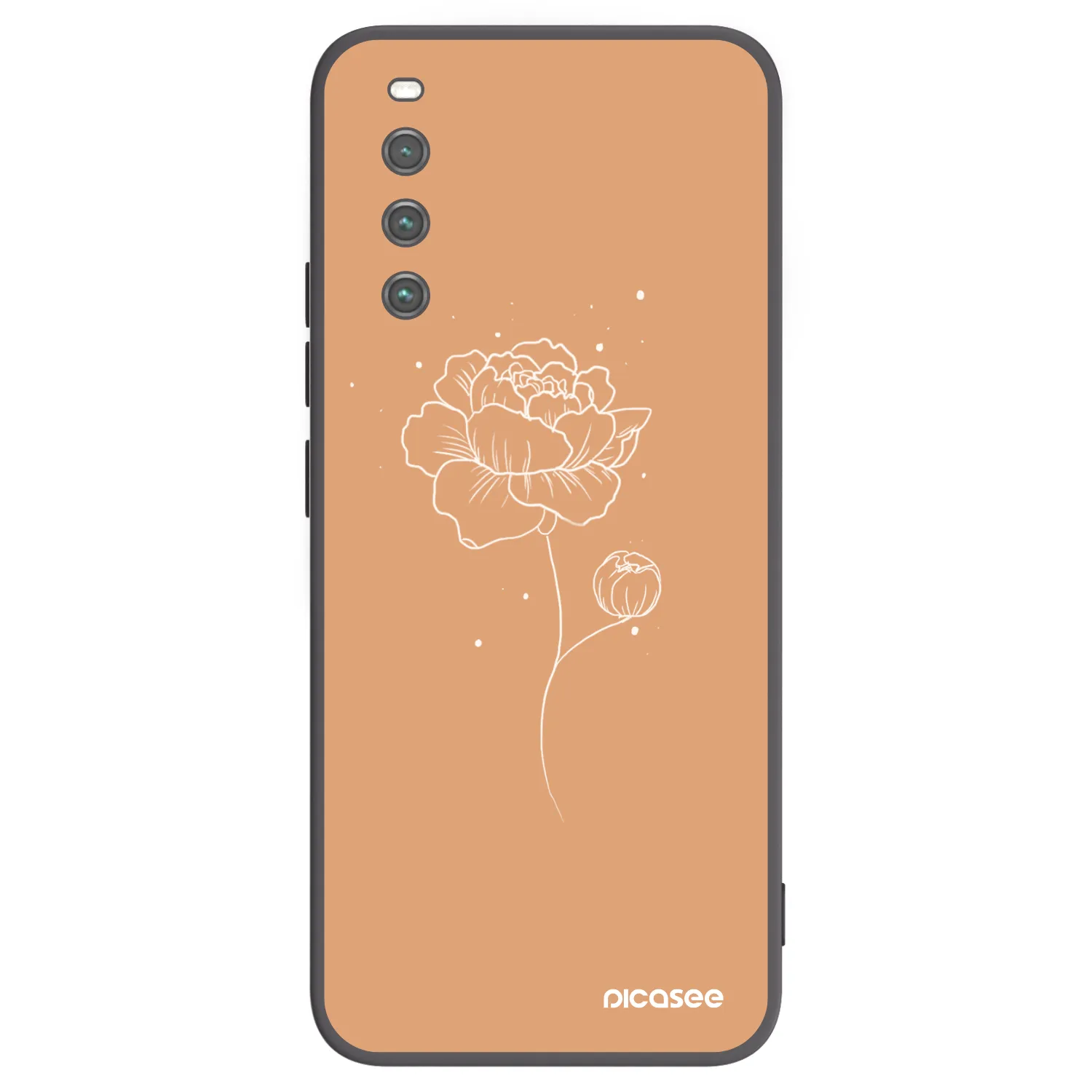 Picasee silikonski črni ovitek za Sony Xperia 10 IV 5G - Peonies