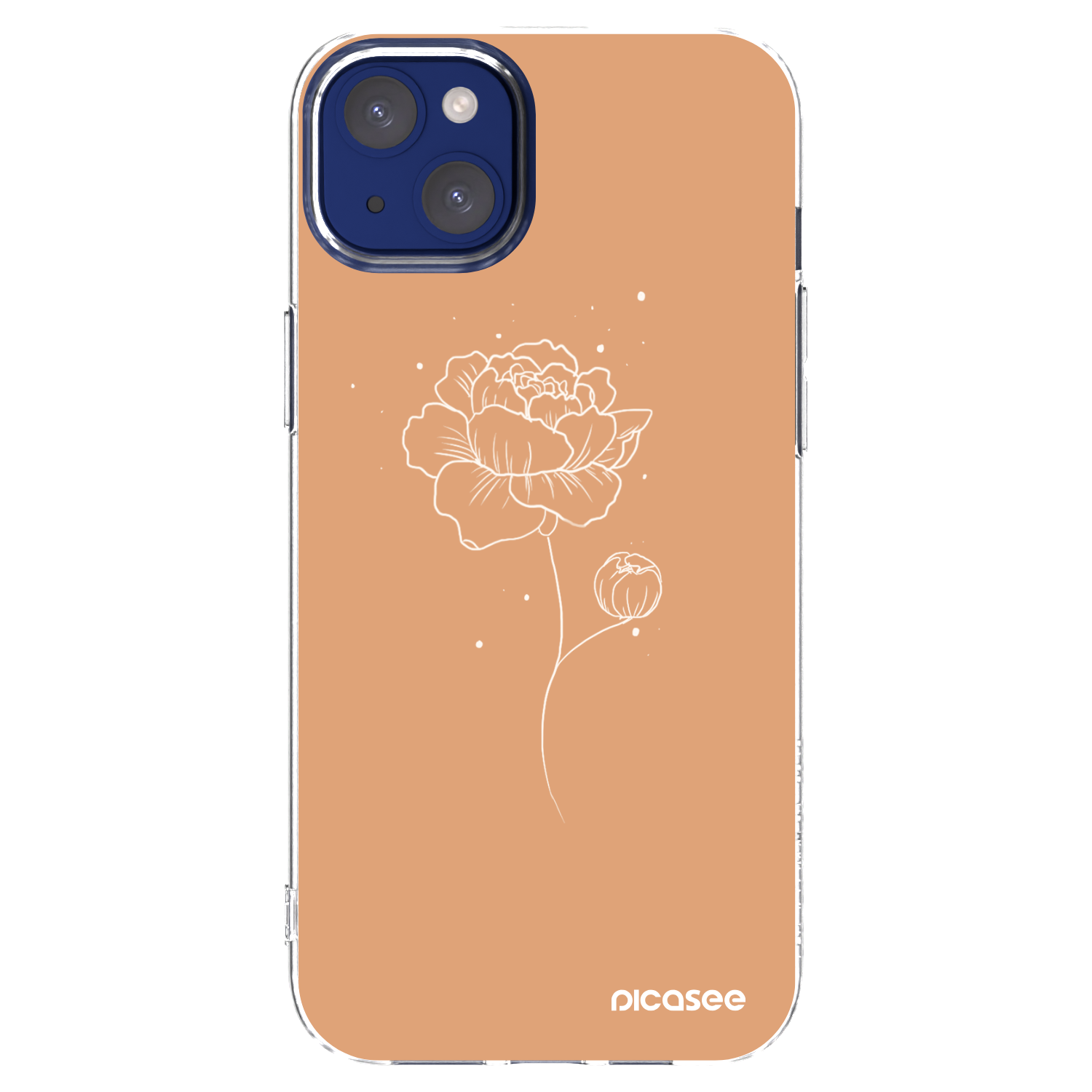 Picasee silikonski prozorni ovitek za Apple iPhone 14 Plus - Peonies