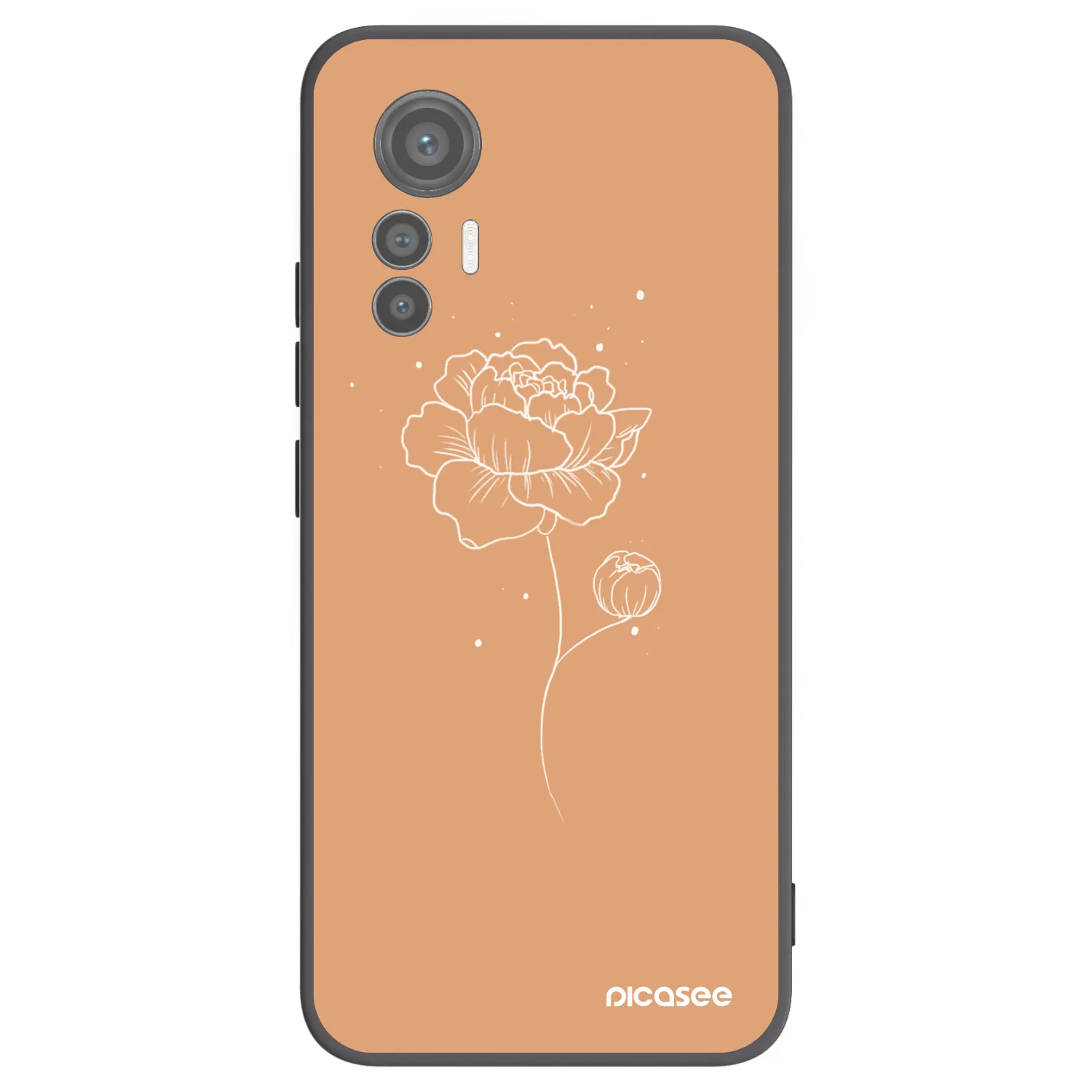 Picasee silikonski črni ovitek za Xiaomi 12 Lite - Peonies
