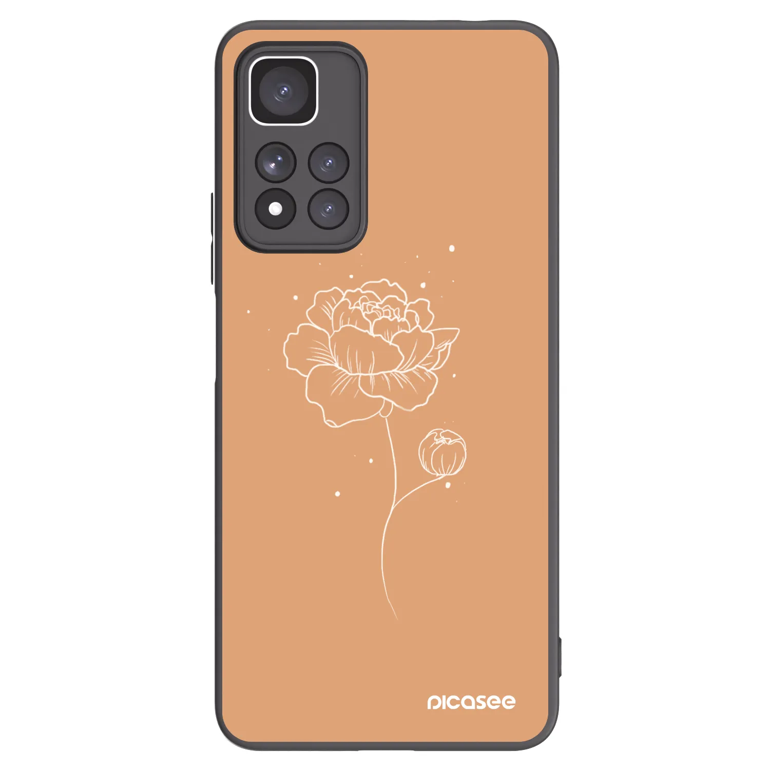 Picasee silikonski črni ovitek za Xiaomi Redmi Note 11 Pro+ 5G - Peonies