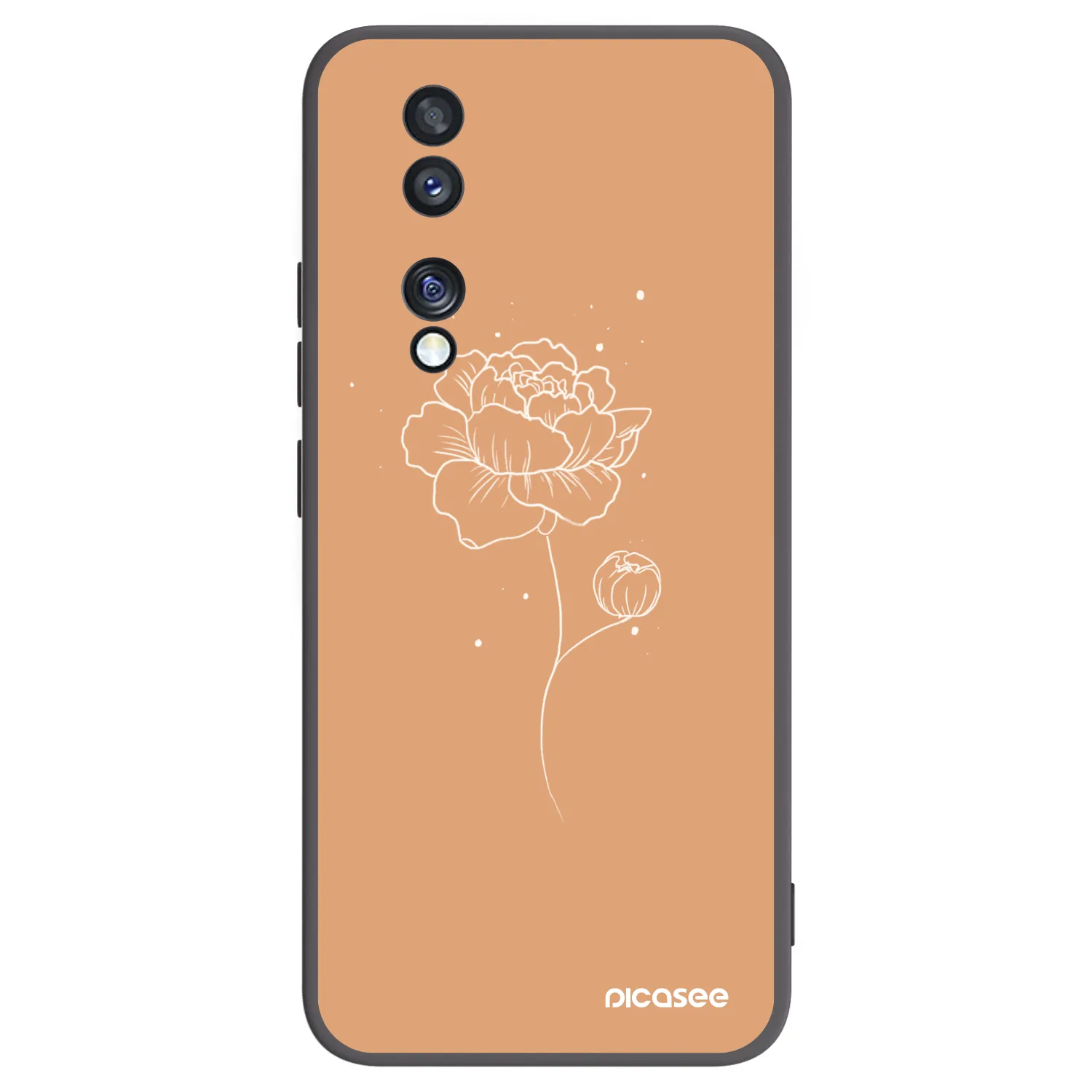 Picasee silikonski črni ovitek za Honor 70 - Peonies
