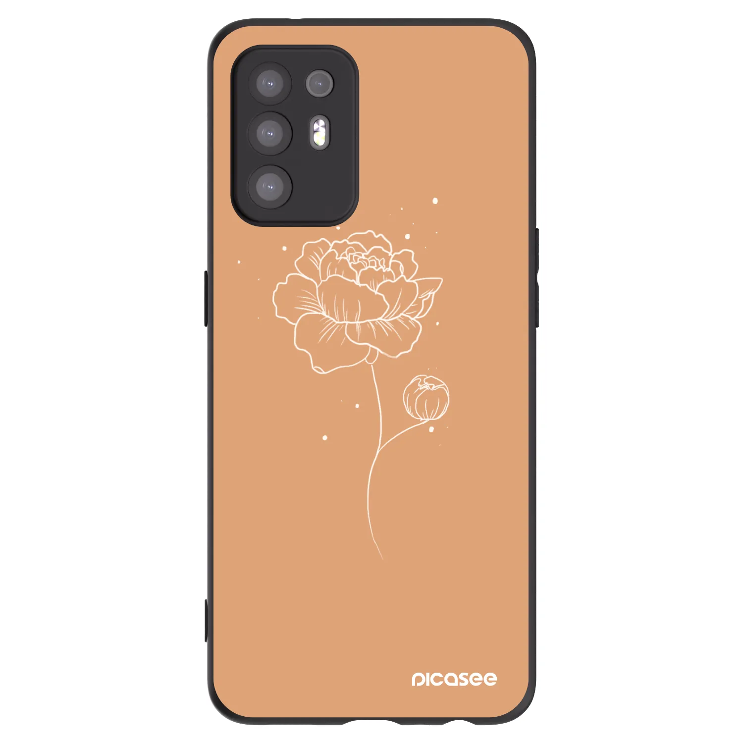 Picasee silikonski črni ovitek za OPPO A94 5G - Peonies