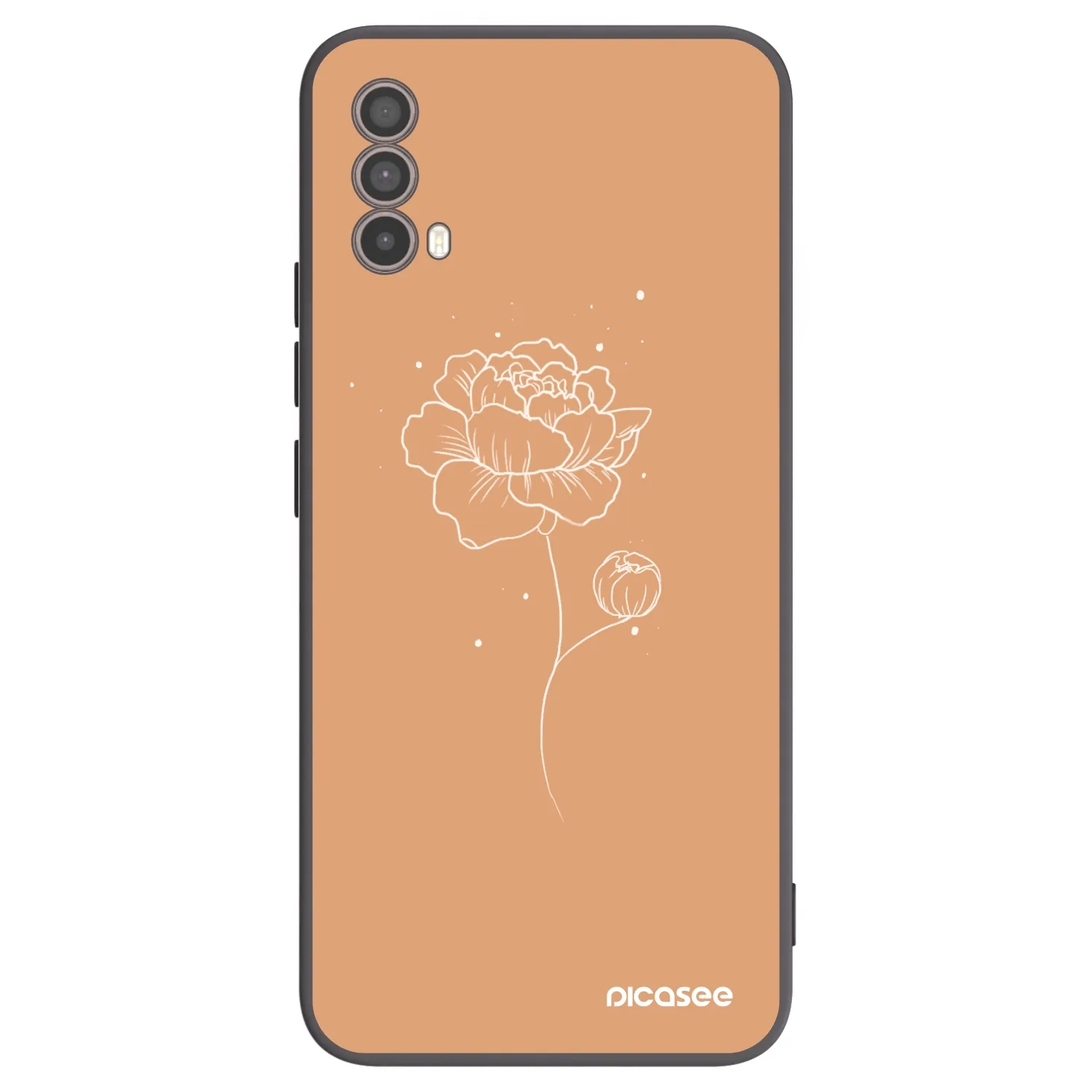 Picasee silikonski črni ovitek za Motorola Moto E40 - Peonies