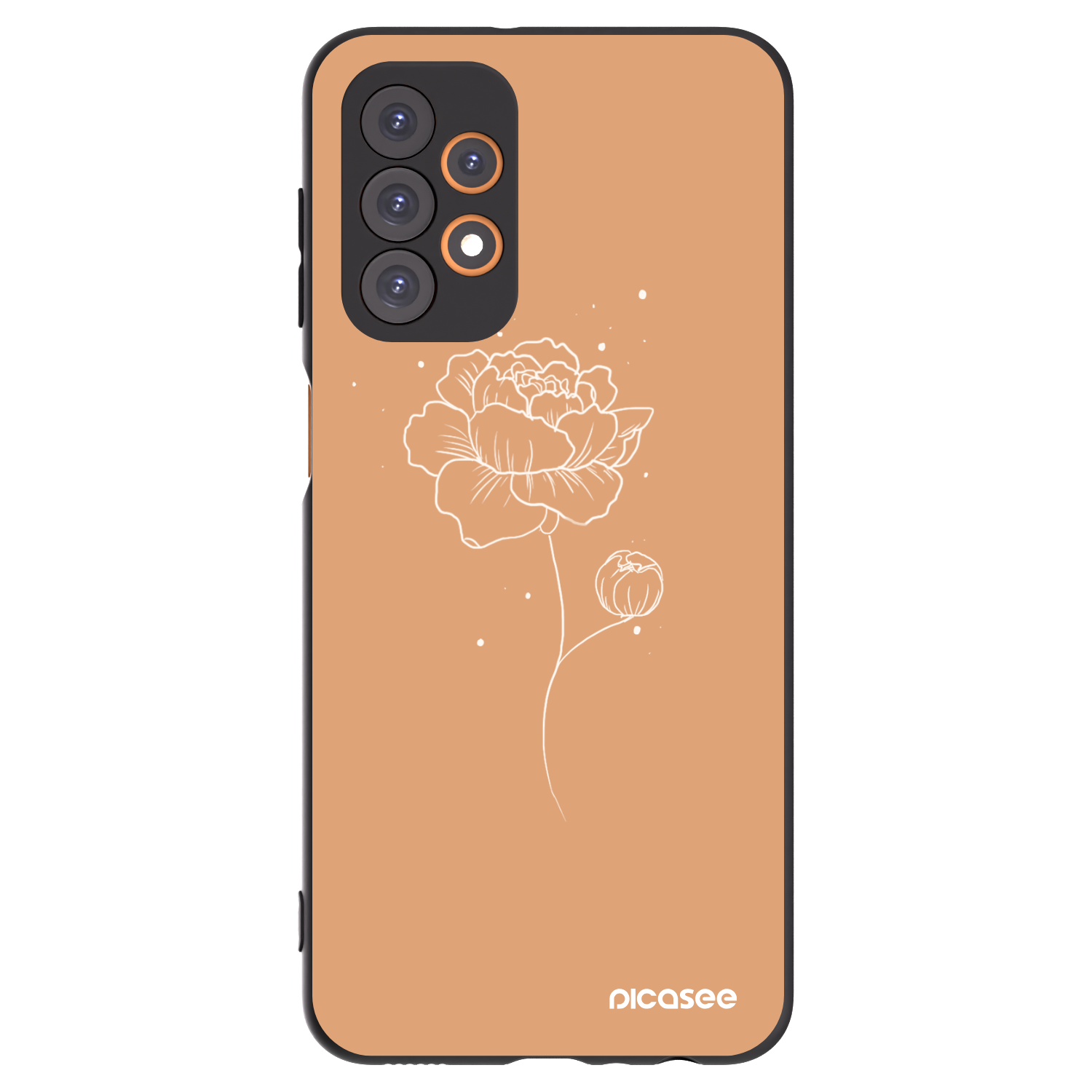 Picasee silikonski črni ovitek za Samsung Galaxy A23 A235F 4G - Peonies