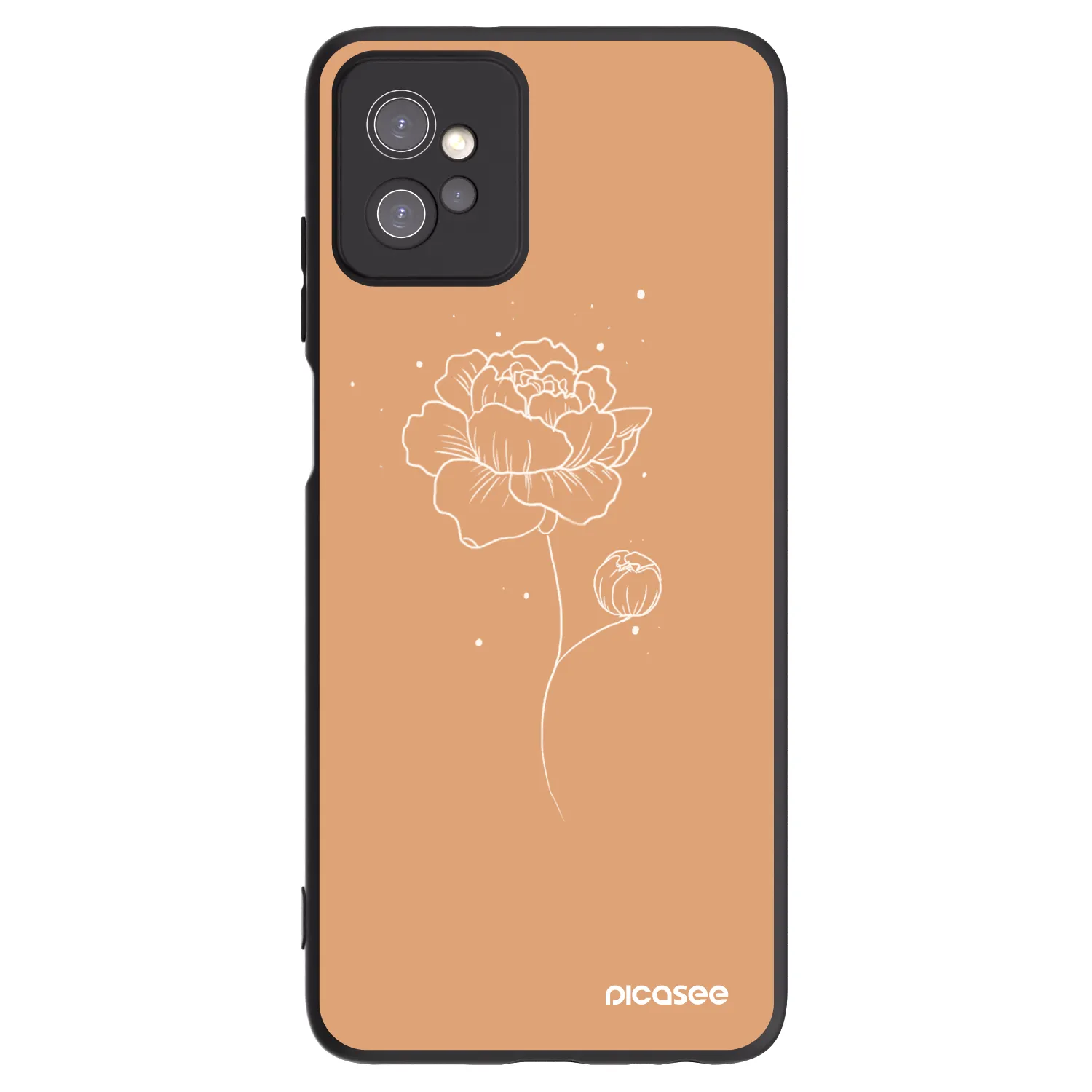 Picasee silikonski črni ovitek za Motorola Moto G32 - Peonies