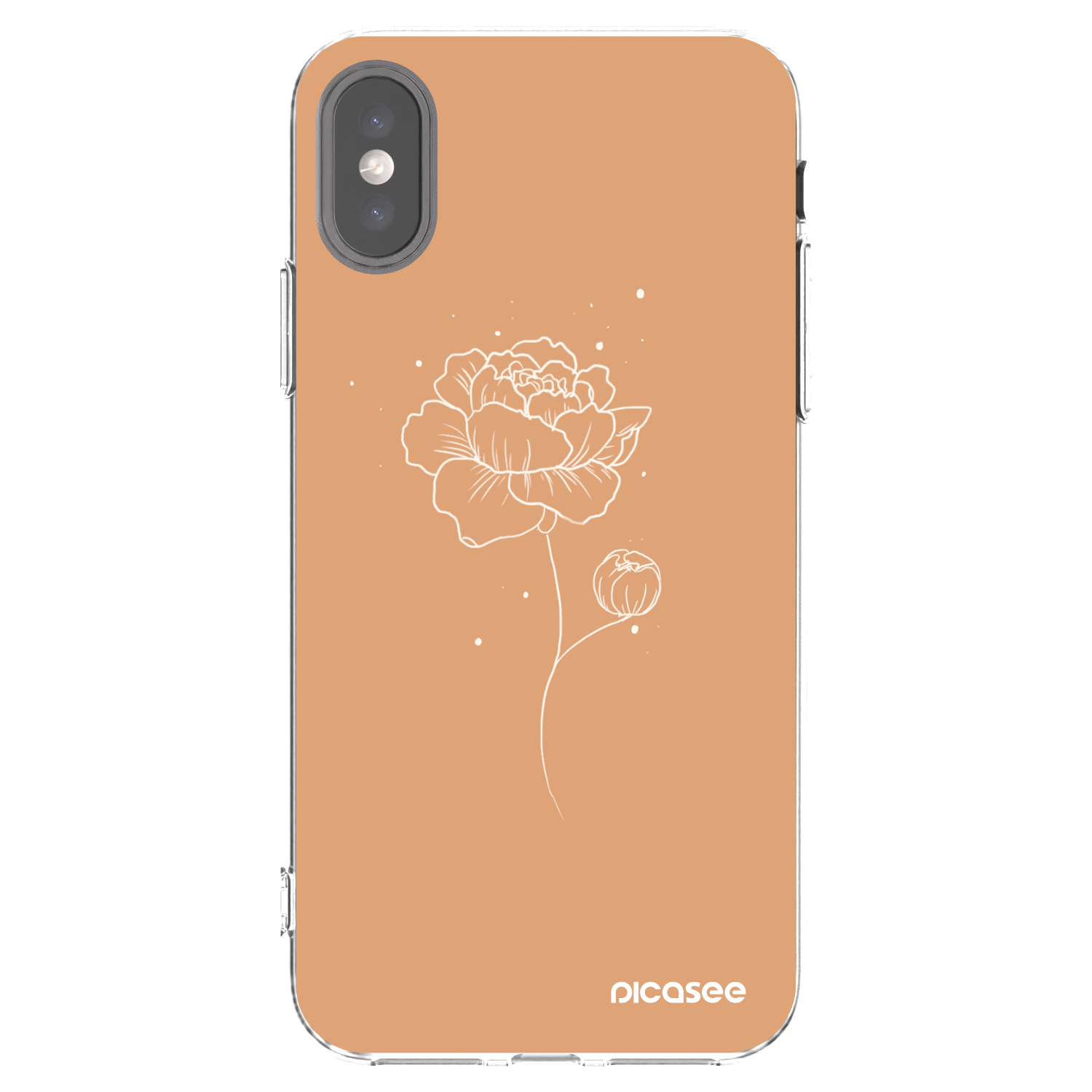 Picasee silikonski prozorni ovitek za Apple iPhone X/XS - Peonies