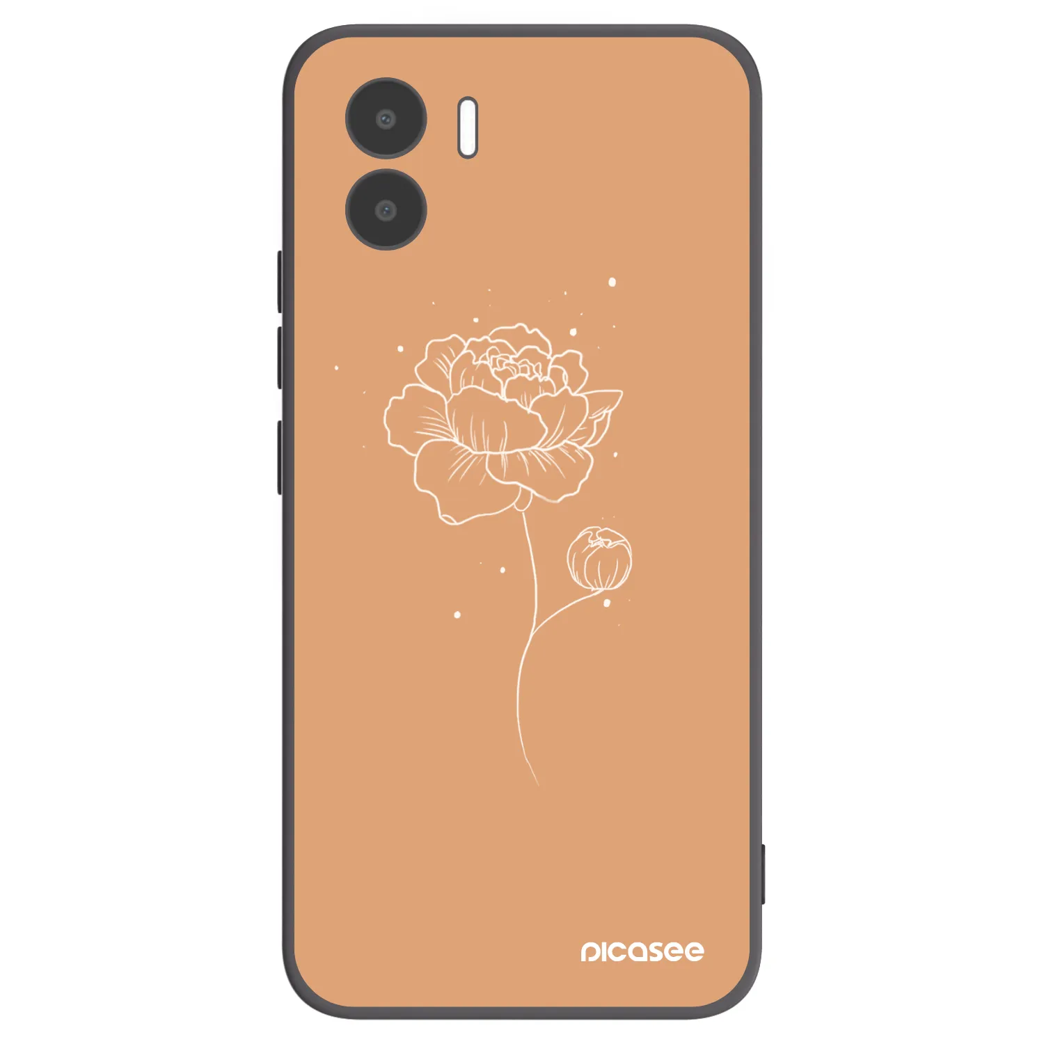 Picasee silikonski črni ovitek za Xiaomi Redmi A1 - Peonies