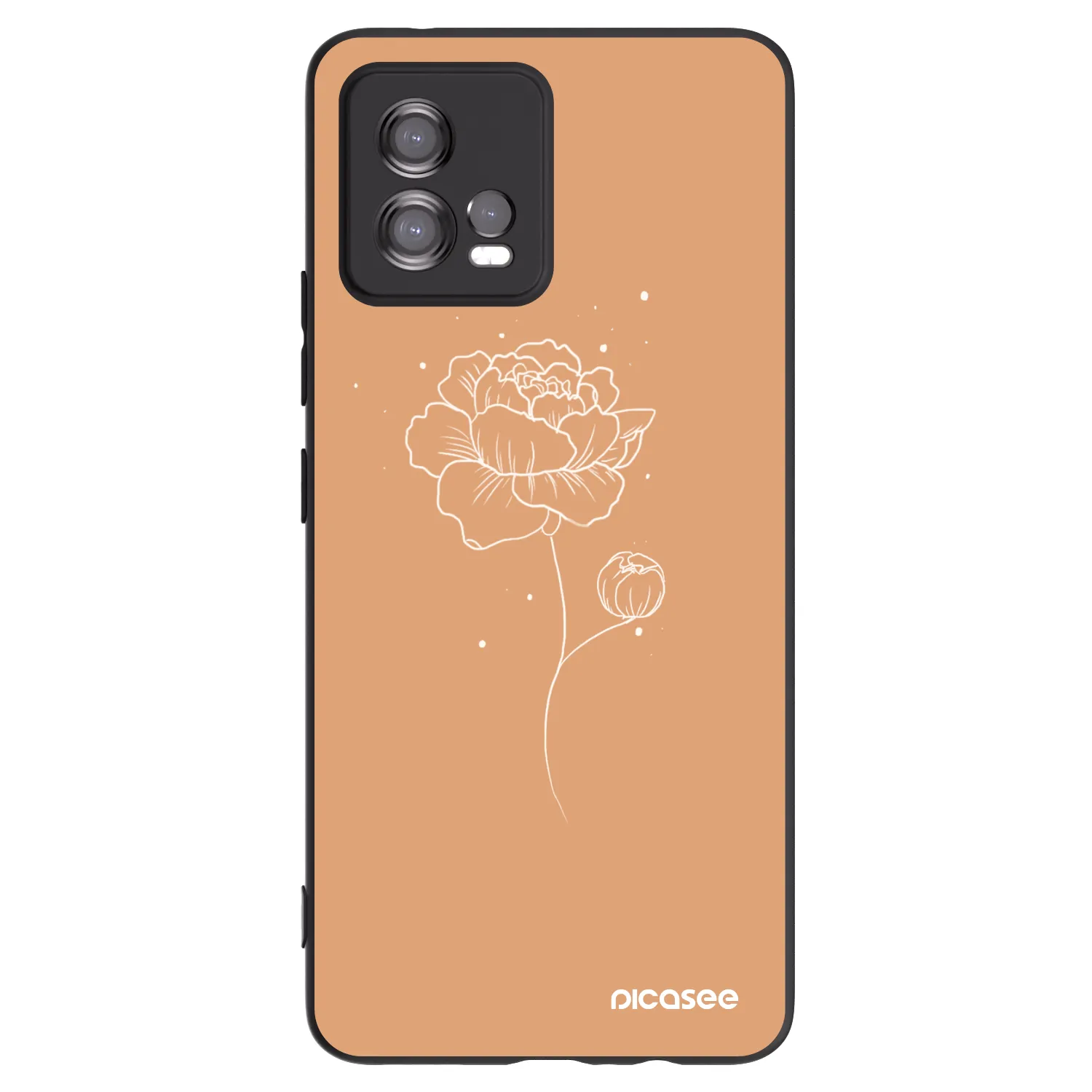Picasee silikonski črni ovitek za Motorola Moto G72 - Peonies