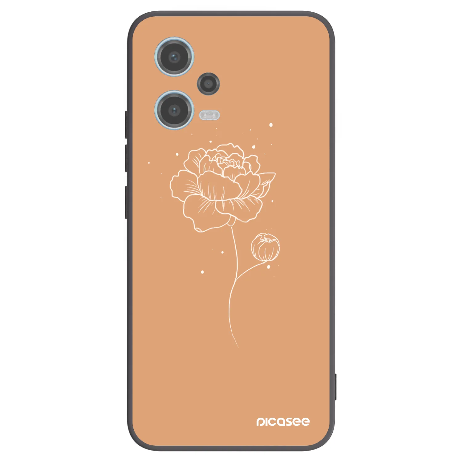 Picasee silikonski črni ovitek za Xiaomi Redmi Note 12 5G - Peonies