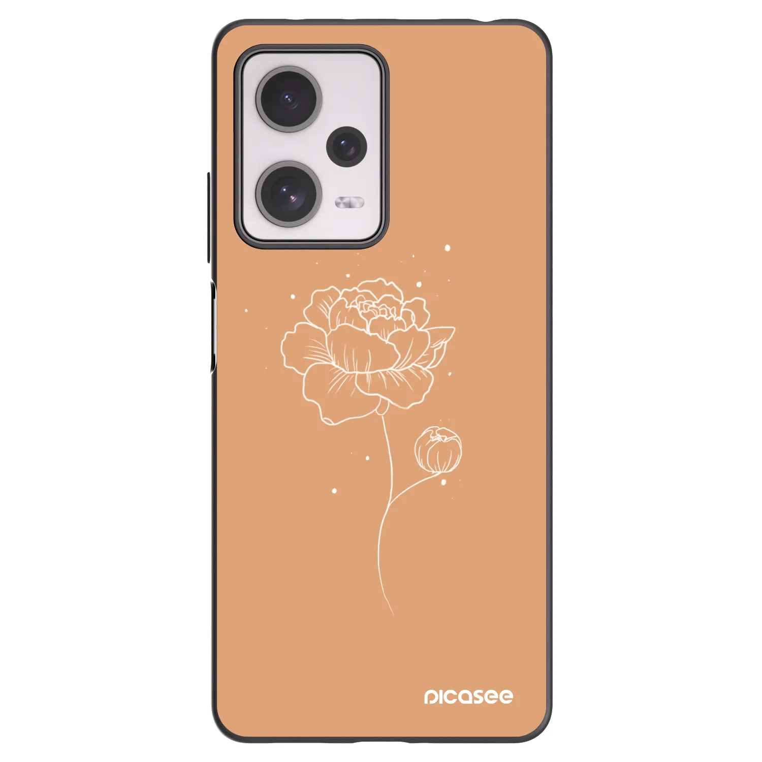 Picasee silikonski črni ovitek za Xiaomi Redmi Note 12 Pro+ 5G - Peonies