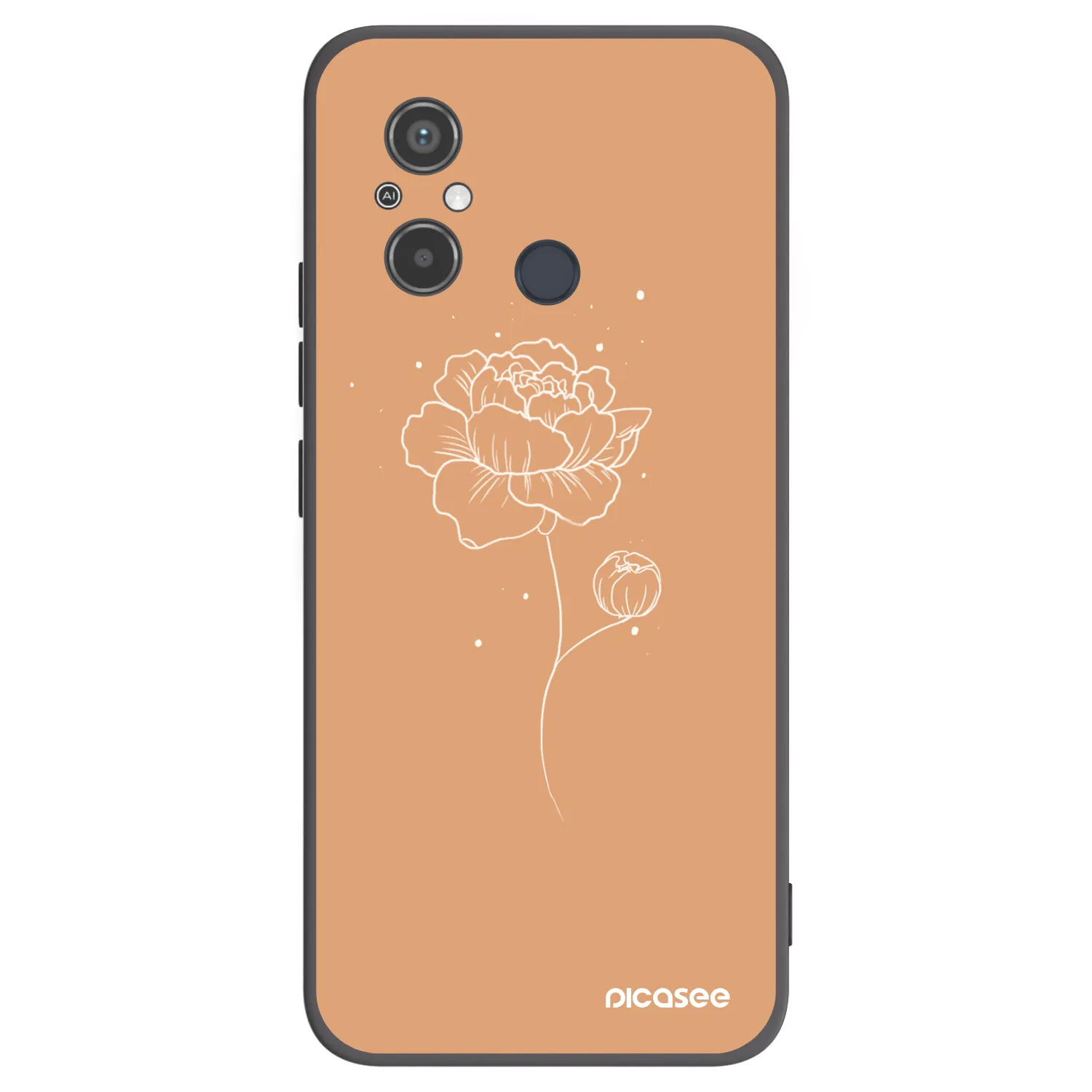 Picasee silikonski črni ovitek za Xiaomi Redmi 12C - Peonies