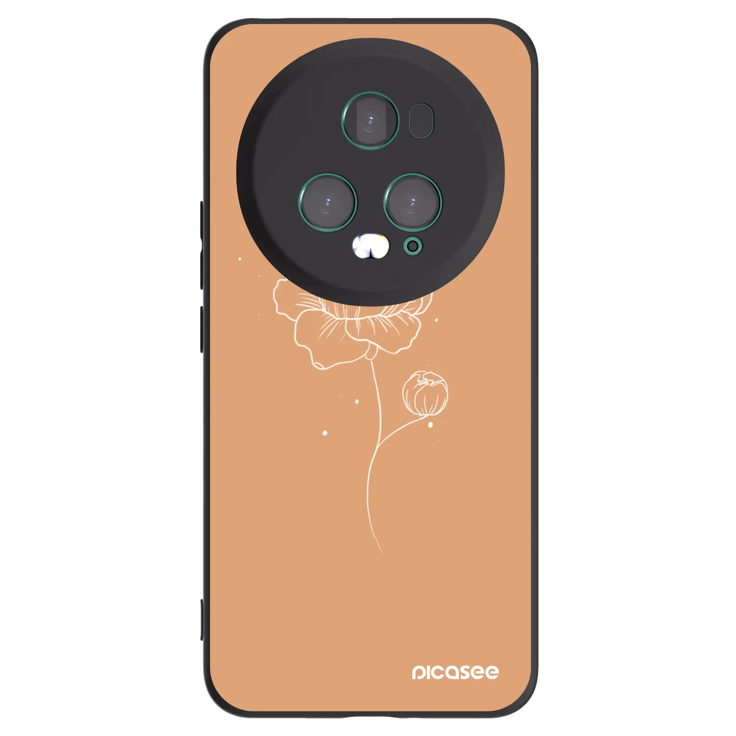 Picasee silikonski črni ovitek za Honor Magic5 Pro - Peonies