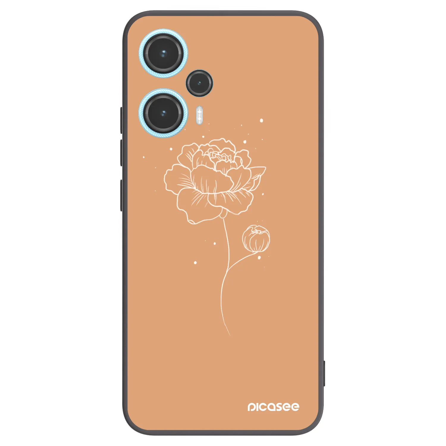 Picasee silikonski črni ovitek za Xiaomi Poco F5 - Peonies