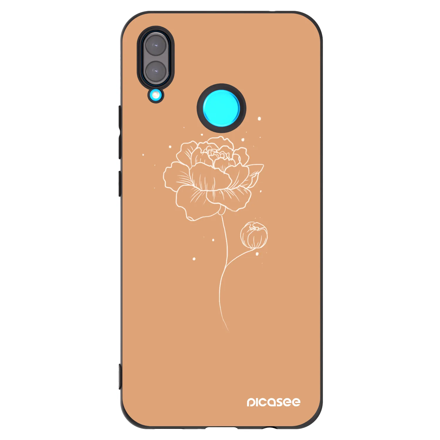 Picasee silikonski črni ovitek za Huawei Nova 3i - Peonies