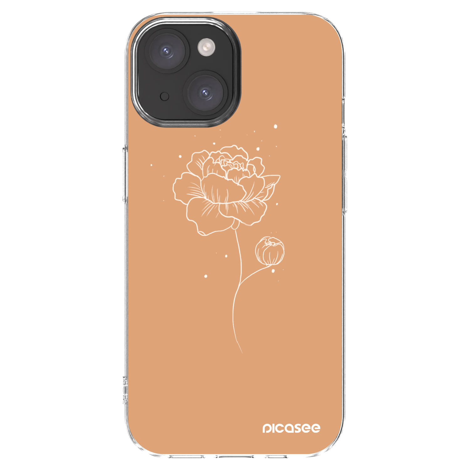 Picasee silikonski prozorni ovitek za Apple iPhone 15 - Peonies
