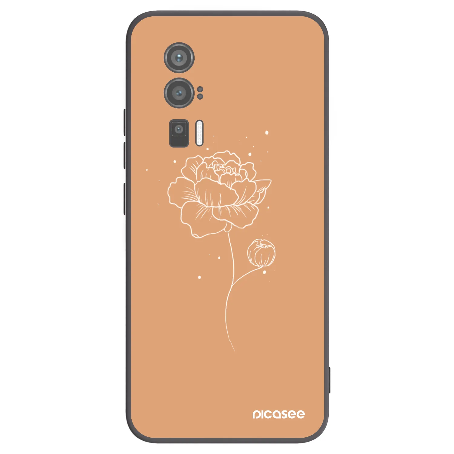 Picasee silikonski črni ovitek za Xiaomi Poco F5 Pro 5G - Peonies