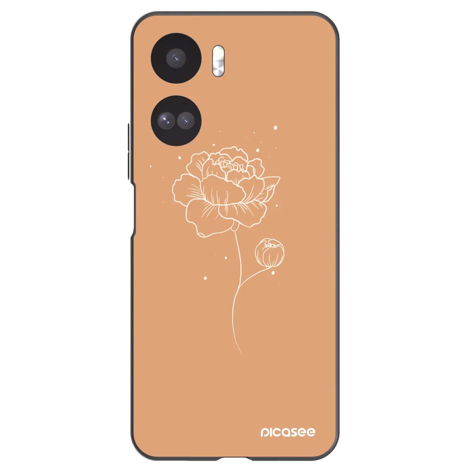Picasee silikonski črni ovitek za Honor 90 Lite 5G - Peonies
