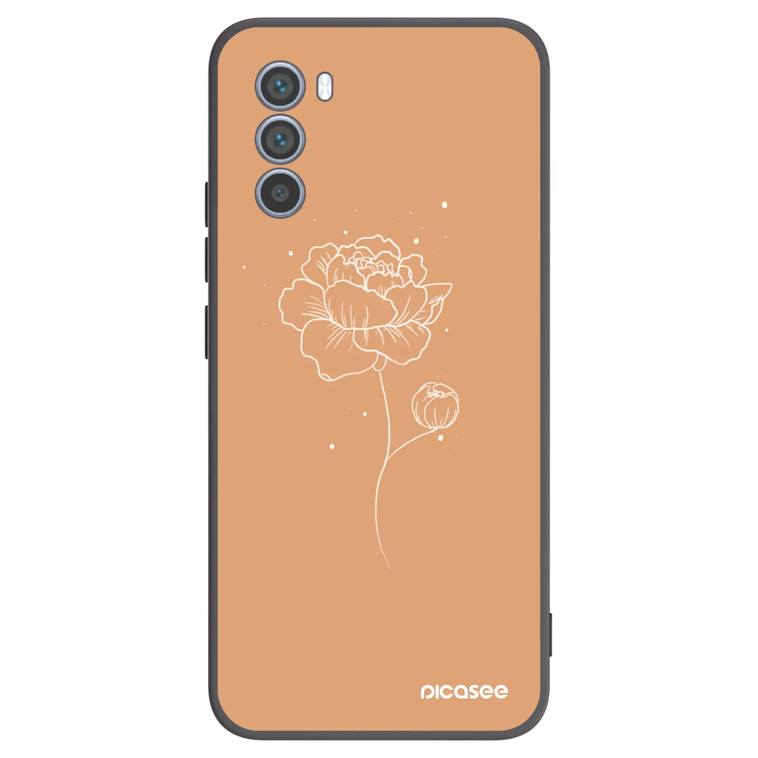 Picasee silikonski črni ovitek za Motorola Moto G62 - Peonies