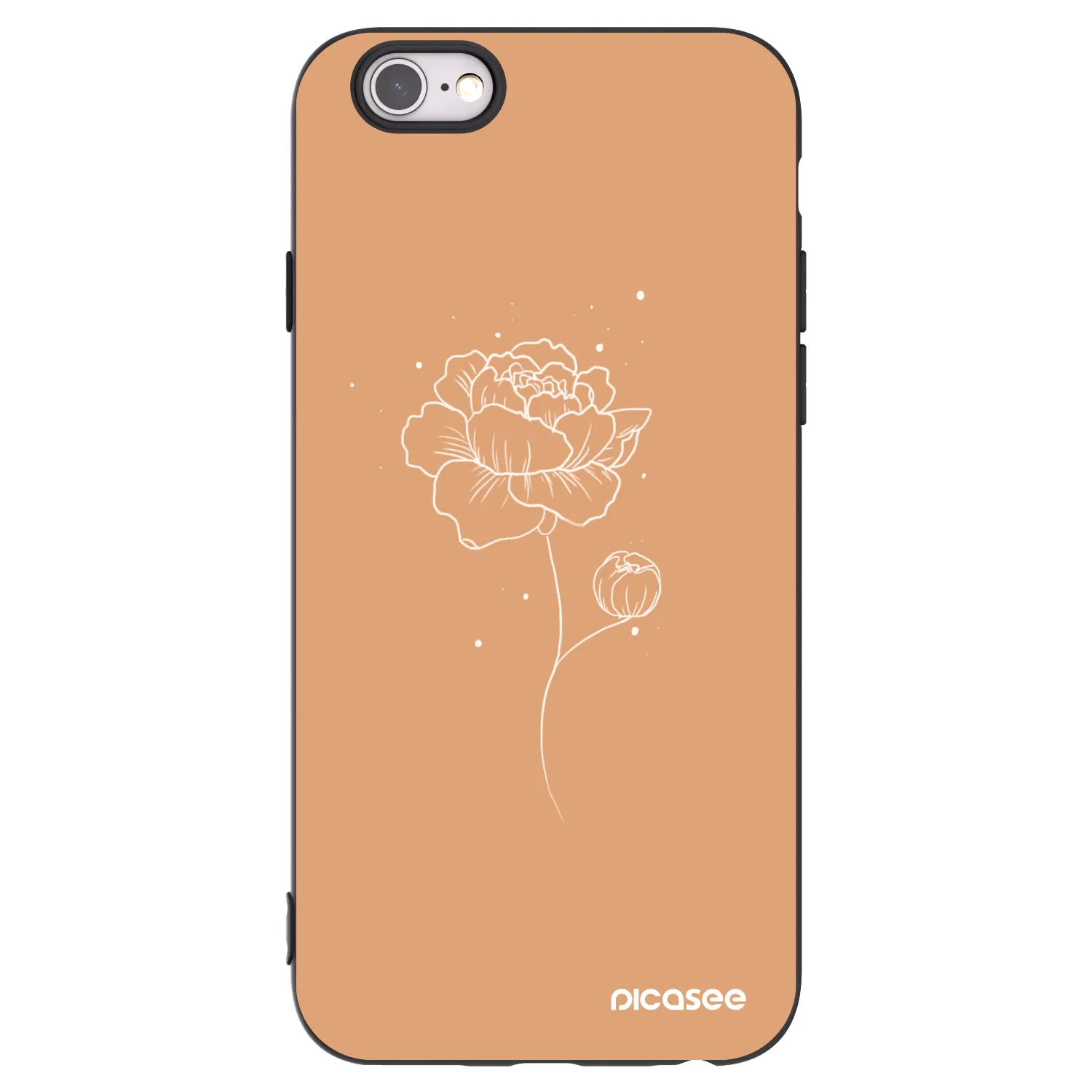 Picasee silikonski črni ovitek za Apple iPhone 6/6S - Peonies