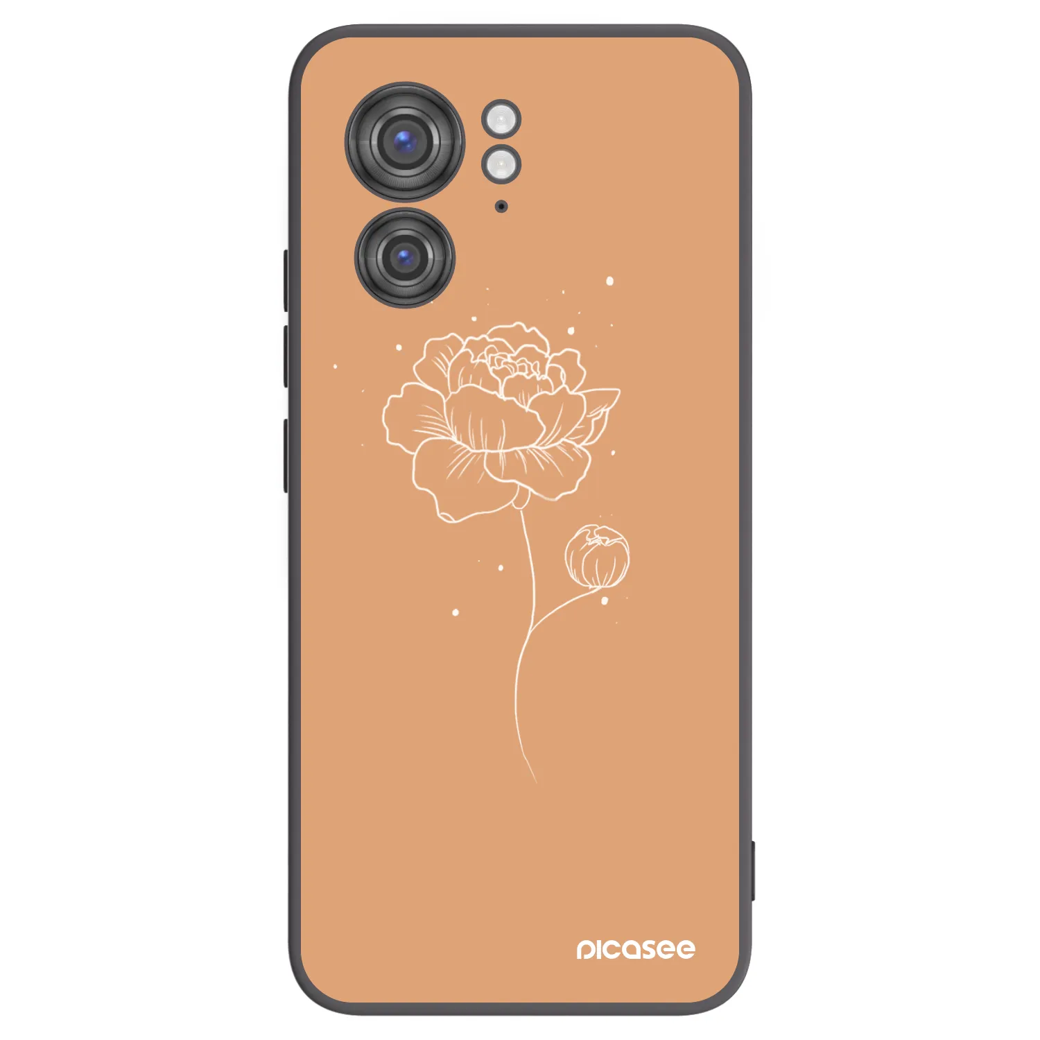 Picasee silikonski črni ovitek za Motorola Edge 40 - Peonies