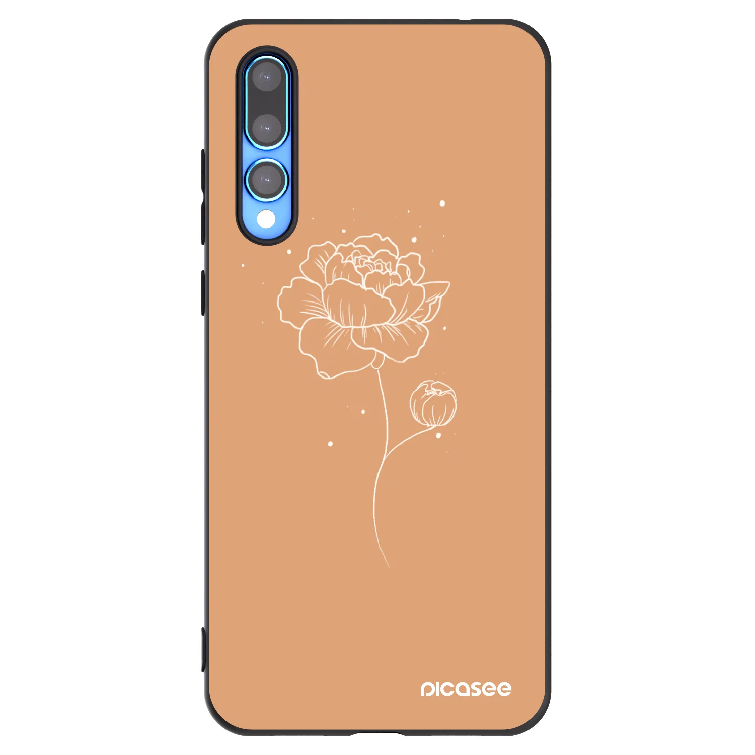 Picasee silikonski črni ovitek za Huawei P20 Pro - Peonies