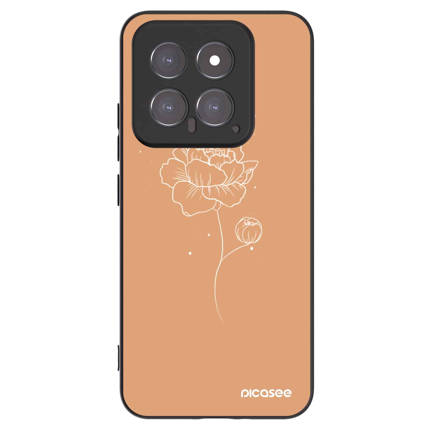 Picasee silikonski črni ovitek za Xiaomi 14 - Peonies