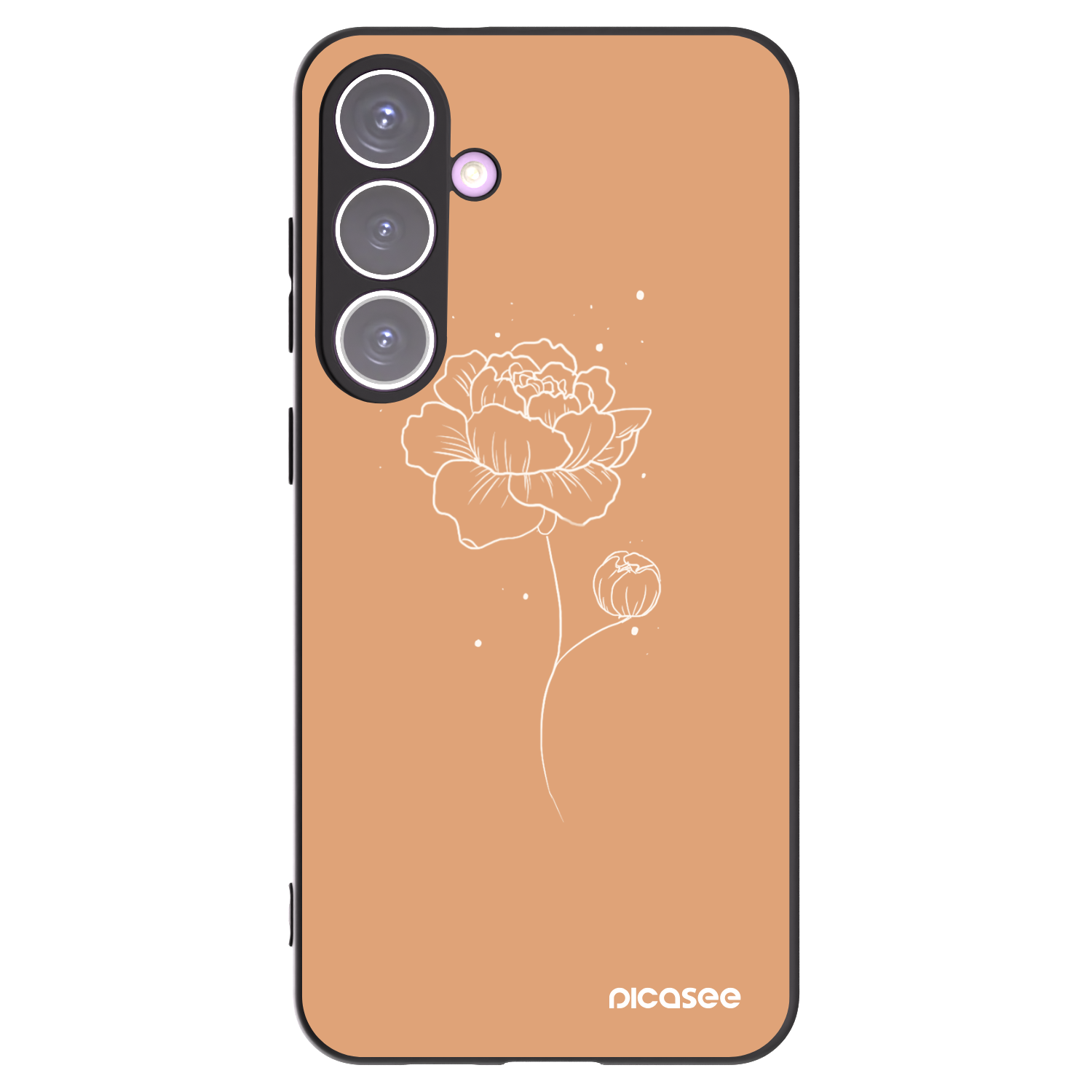 Picasee silikonski črni ovitek za Samsung Galaxy S24+ S926B 5G - Peonies