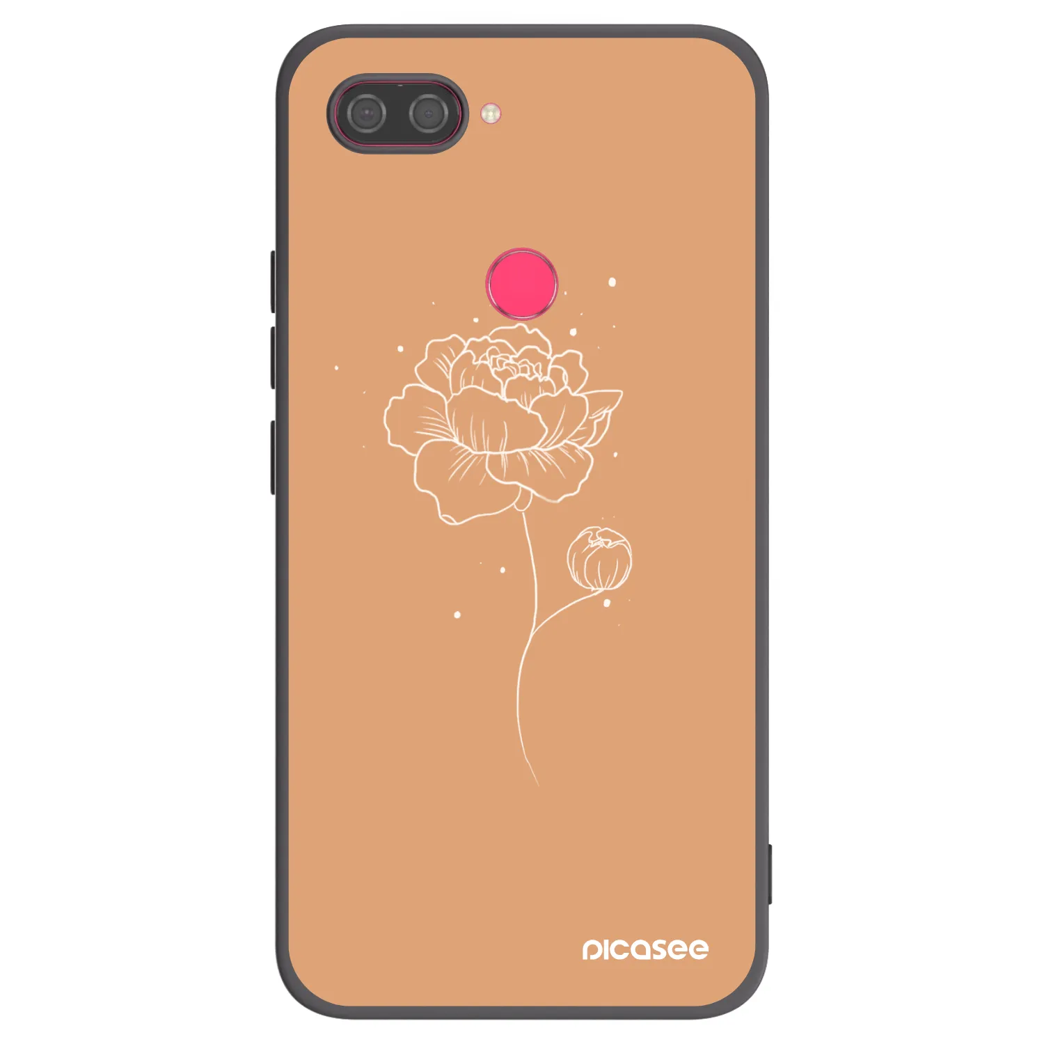 Picasee silikonski črni ovitek za Xiaomi Mi 8 Lite - Peonies
