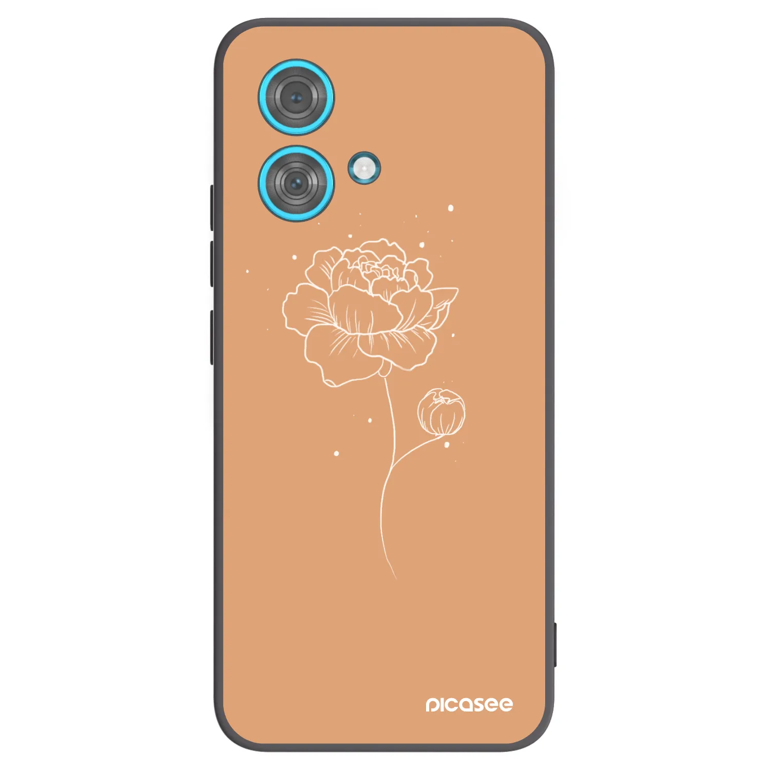 Picasee silikonski črni ovitek za Motorola Edge 40 Neo - Peonies
