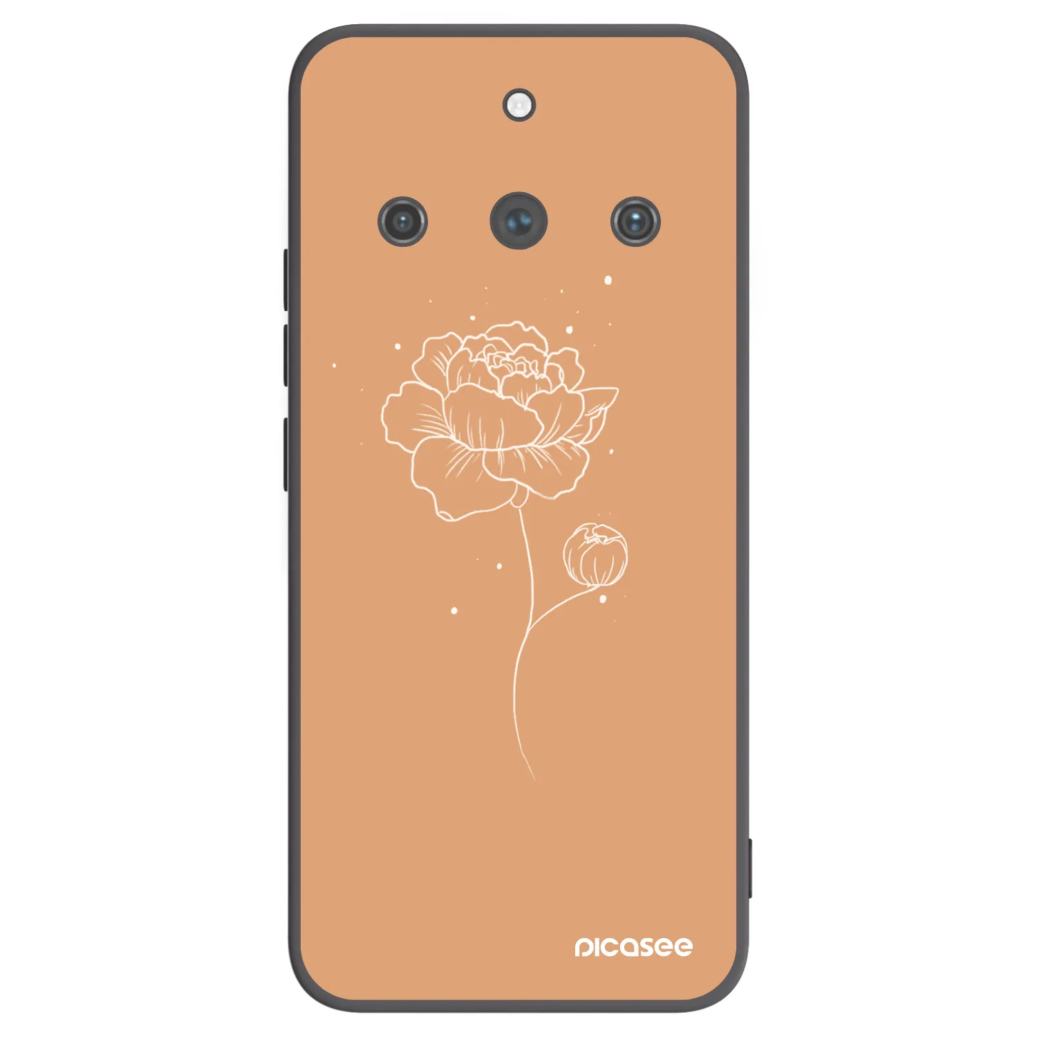 Picasee silikonski črni ovitek za Realme 11 Pro+ - Peonies