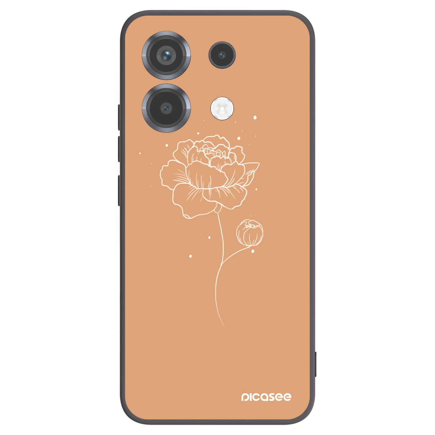 Picasee silikonski črni ovitek za Xiaomi Poco X6 - Peonies